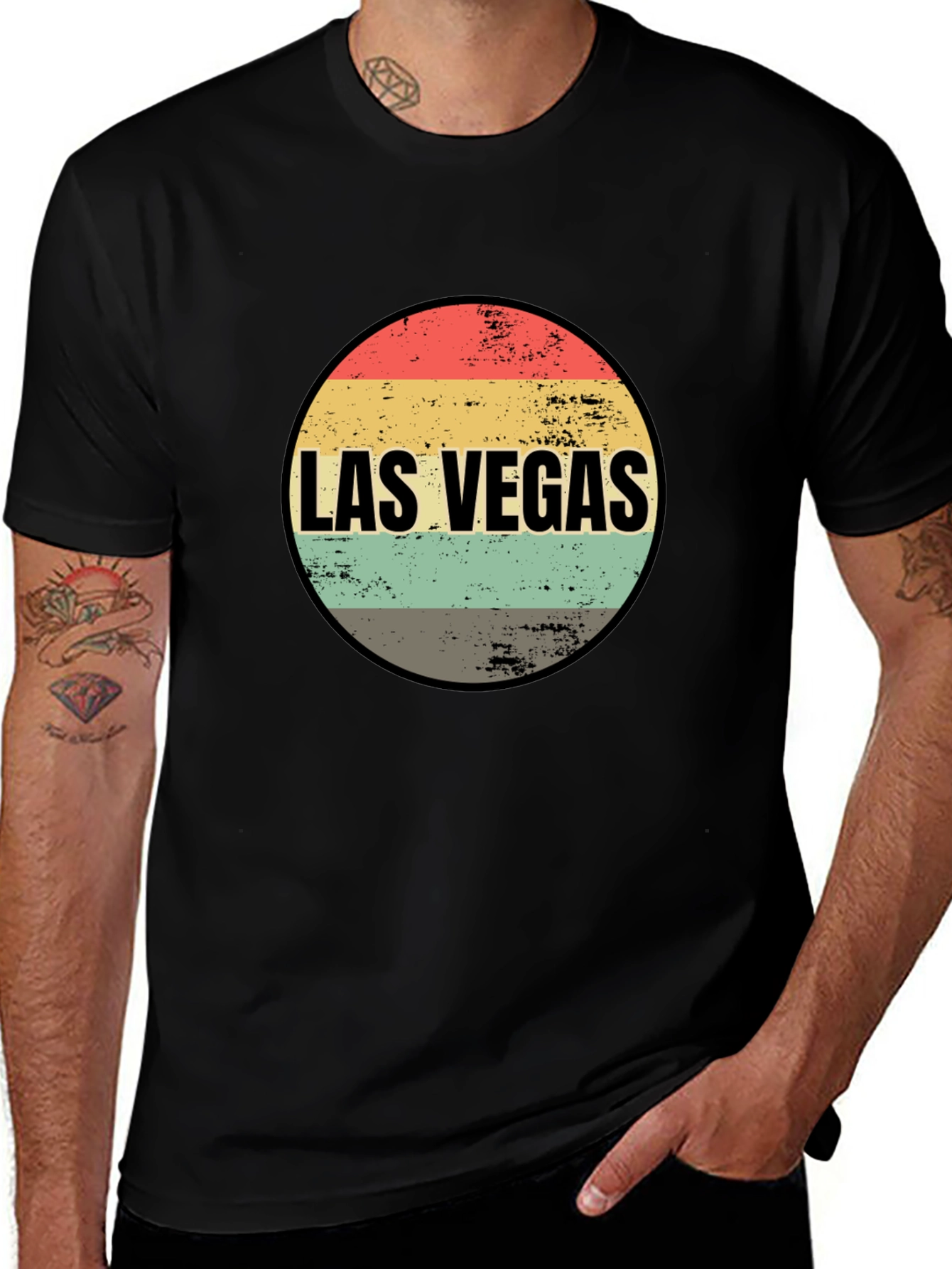 Las Vegas Retro Graphic Tee - Black