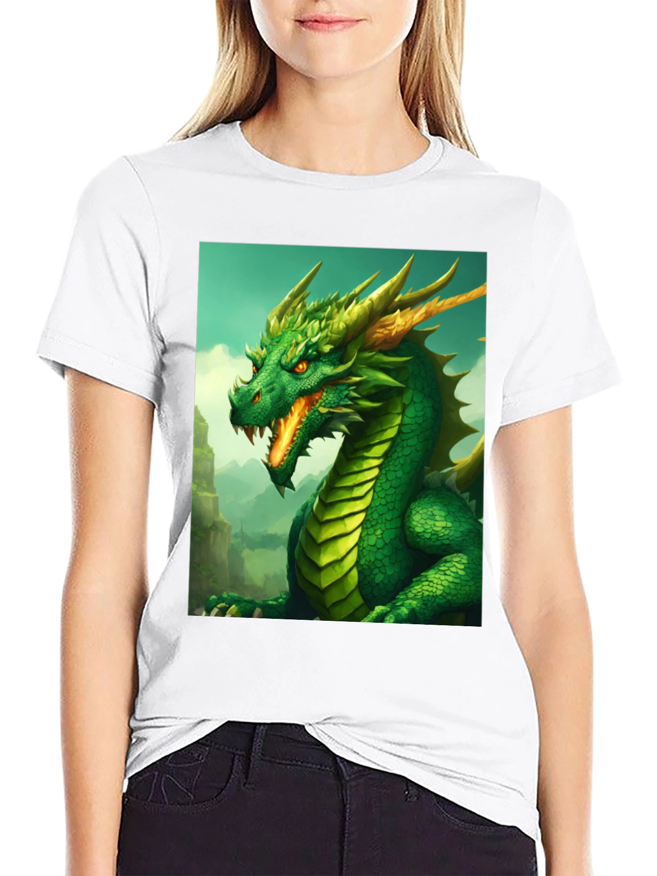 Dragon Graphic Tee - Black Cotton Shirt
