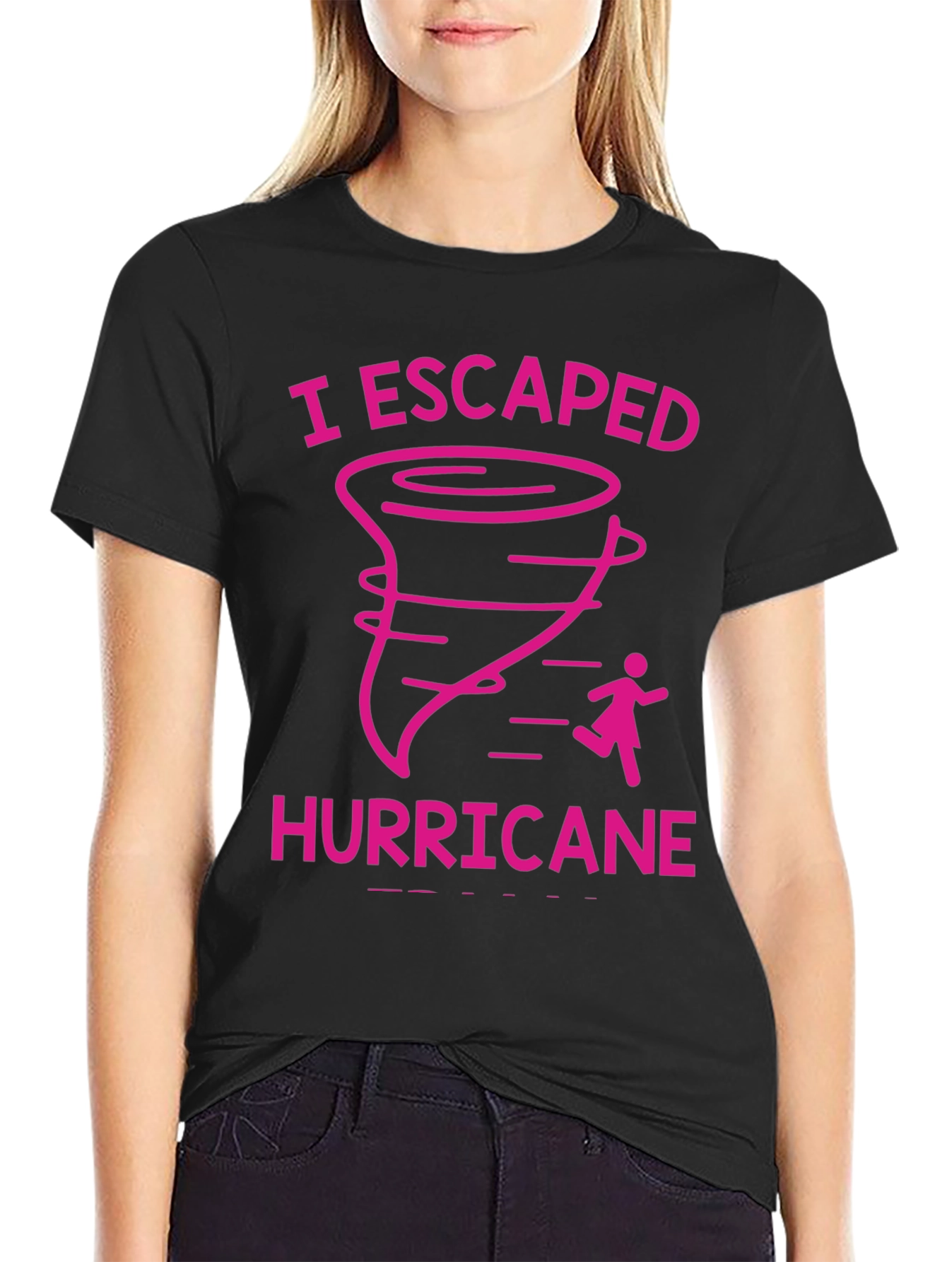 I Escaped Hurricane Black Graphic T-Shirt