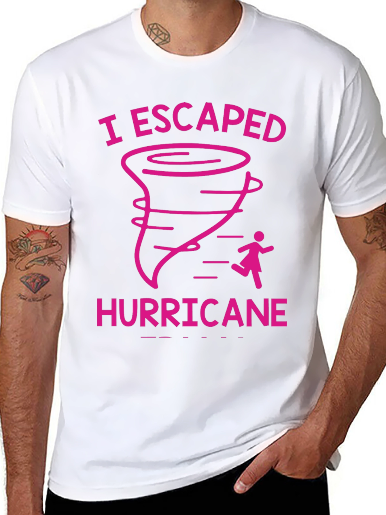I Escaped Hurricane Black Graphic T-Shirt