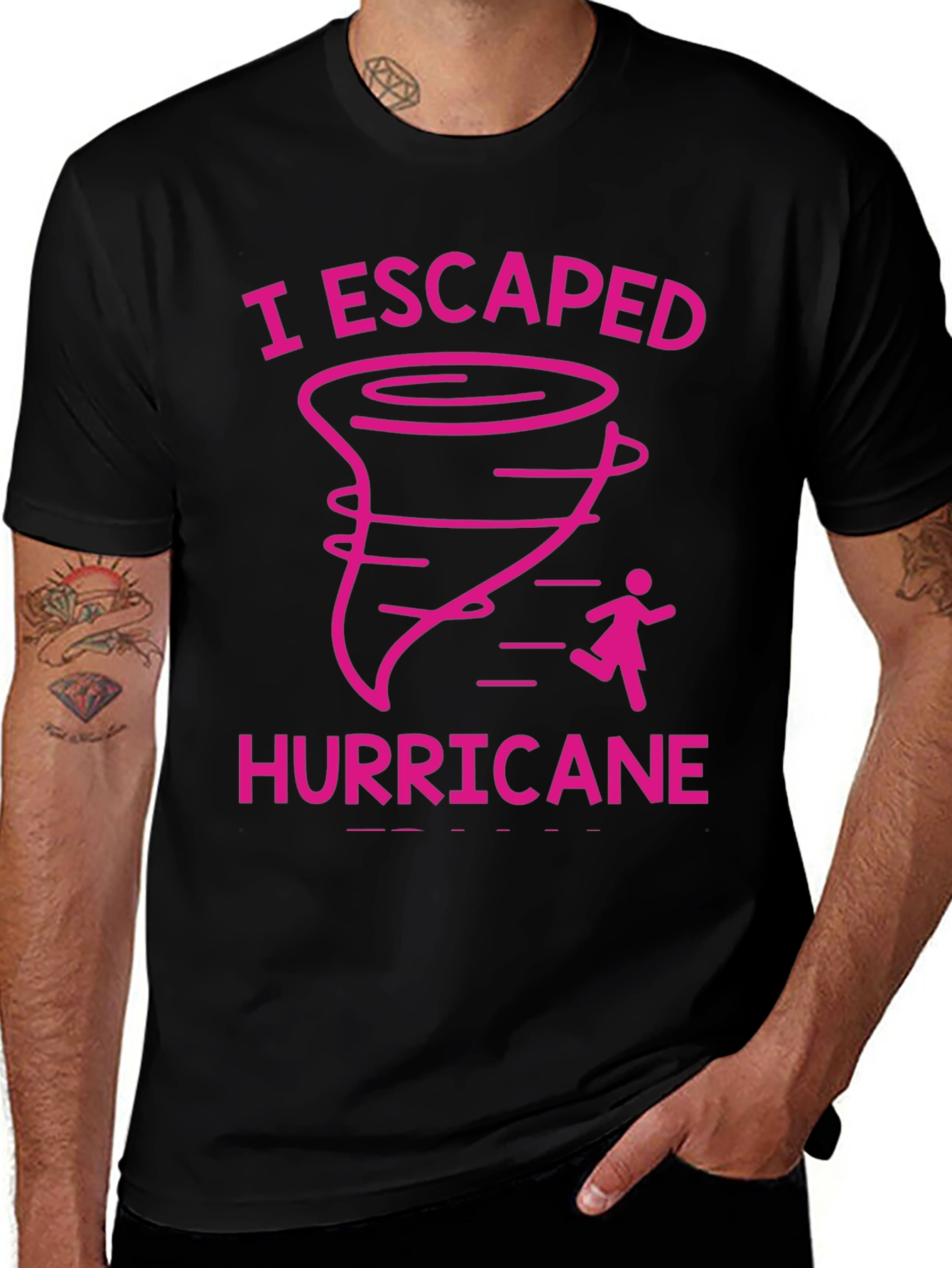 I Escaped Hurricane Black Graphic T-Shirt