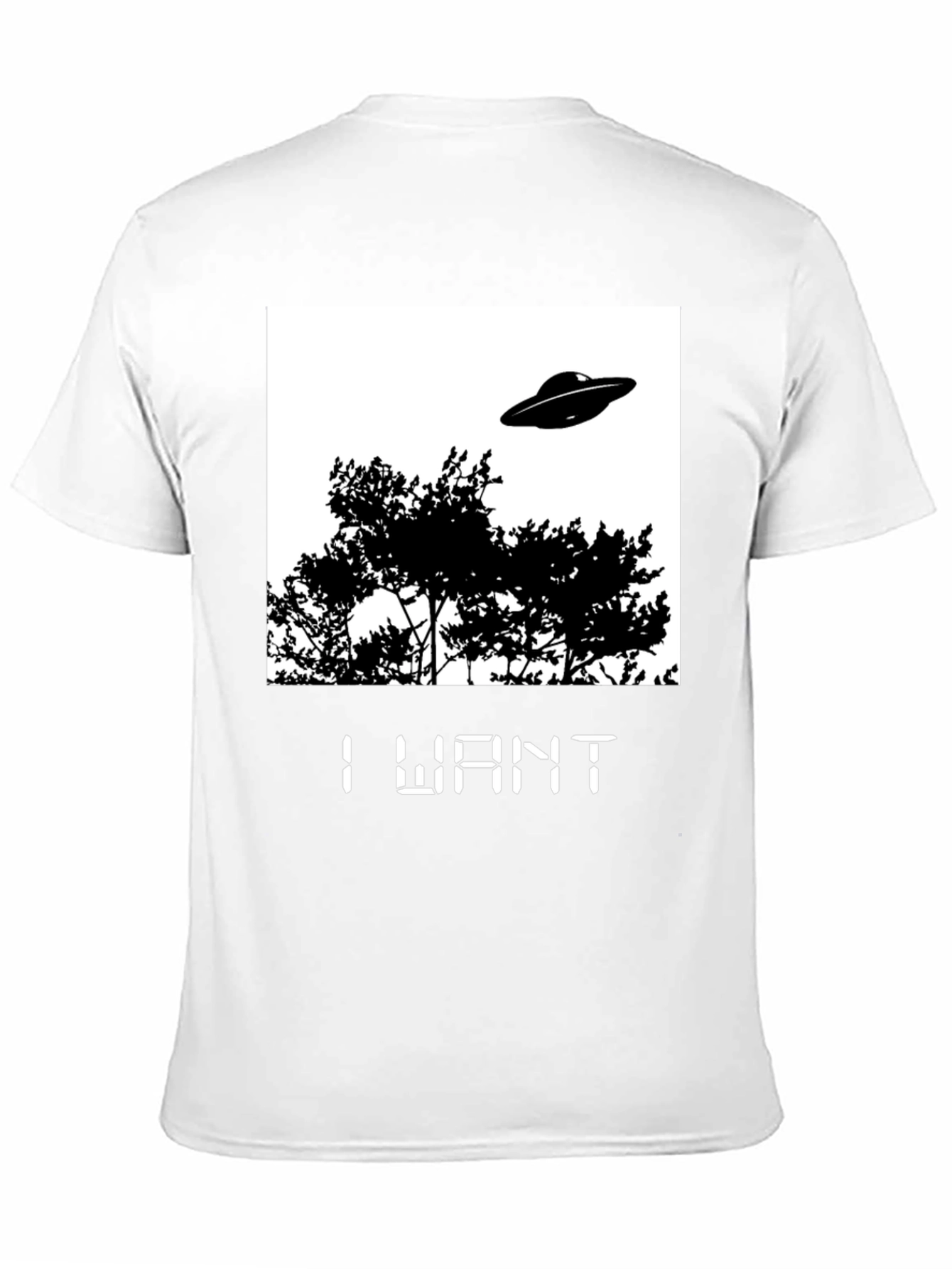 I Want UFO Graphic T-Shirt - Black