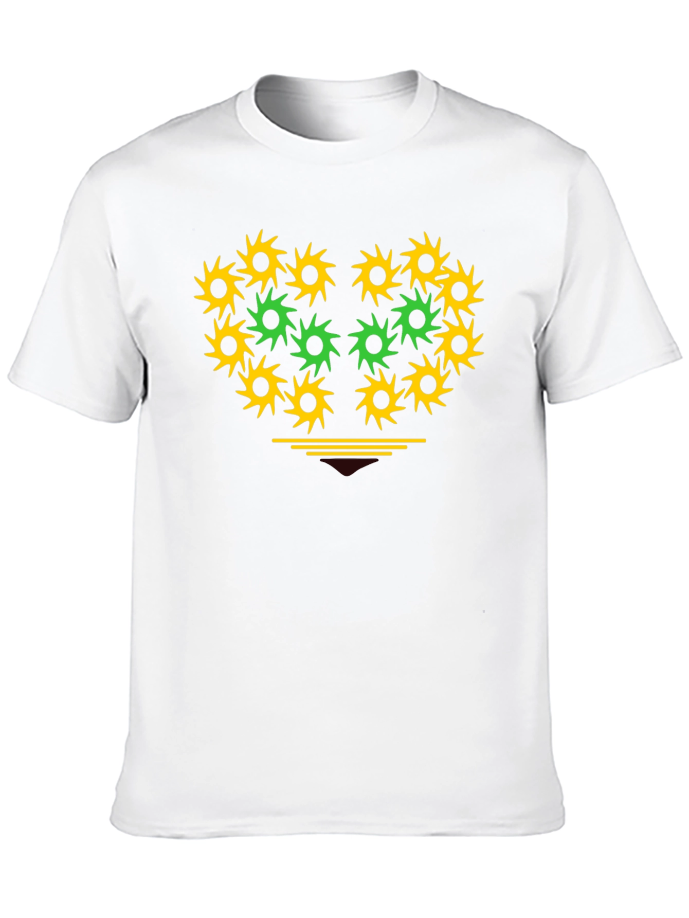 Geometric Heart Graphic Tee - Black