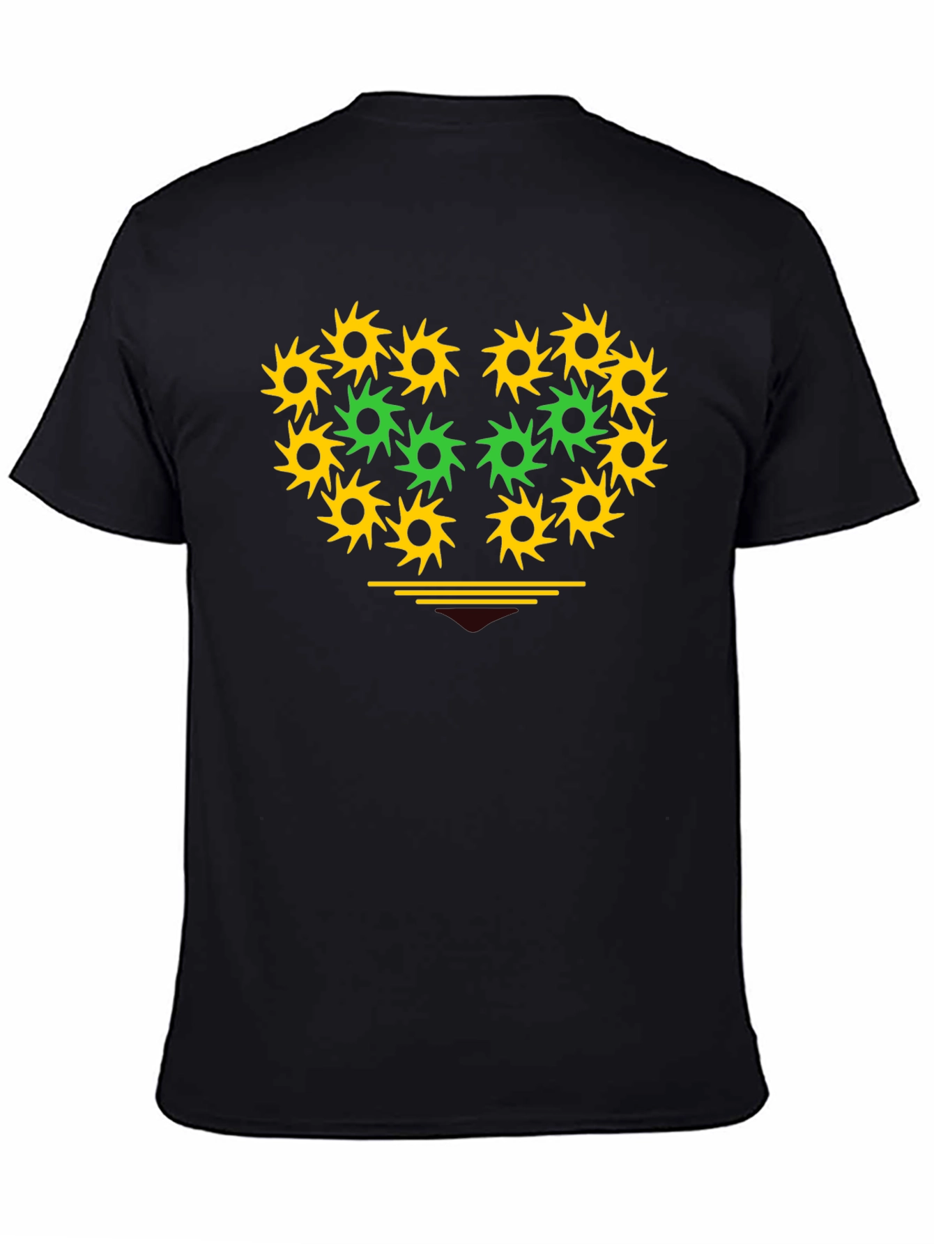 Geometric Heart Graphic Tee - Black