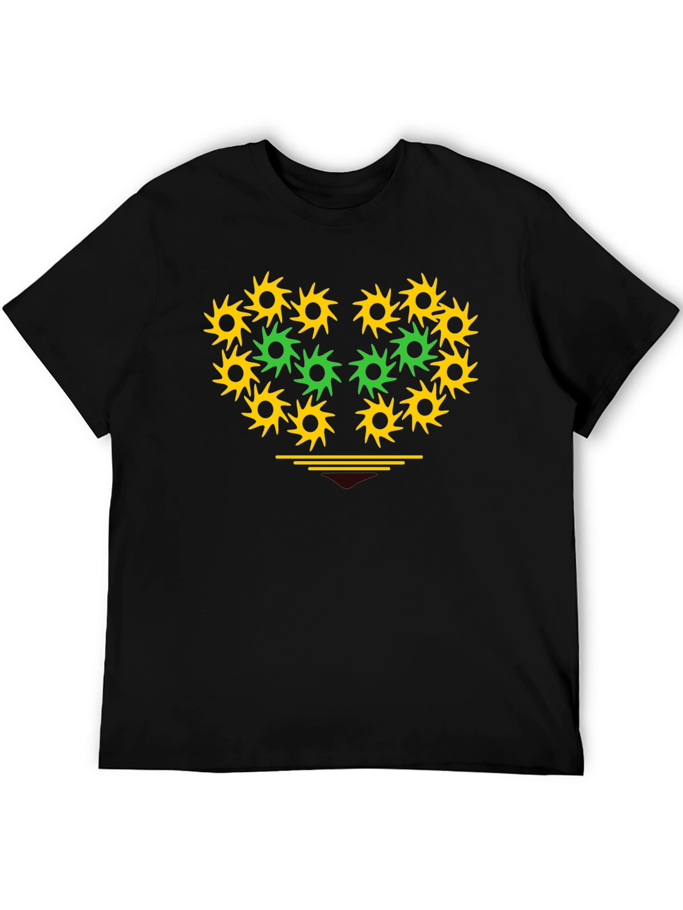 Geometric Heart Graphic Tee - Black