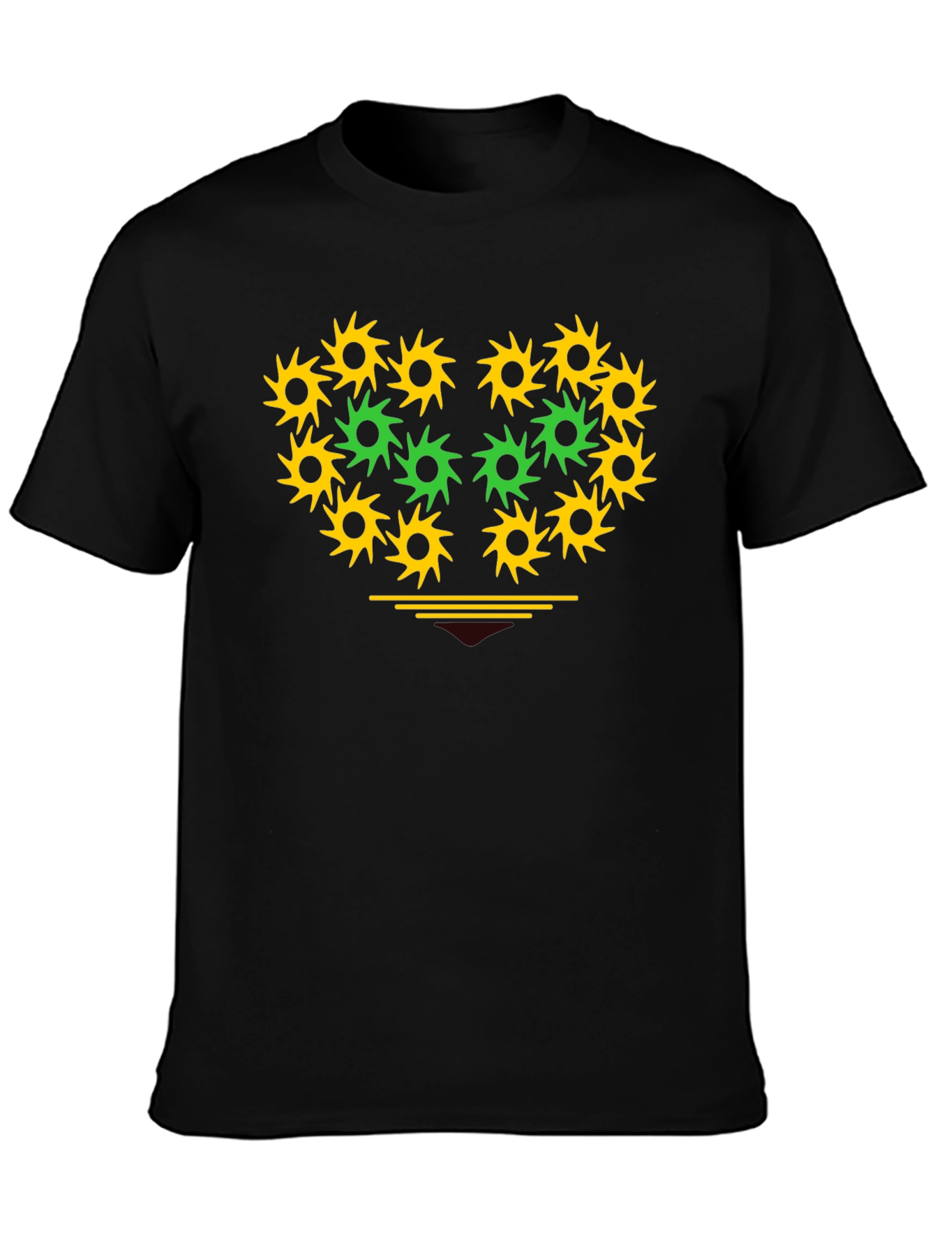 Geometric Heart Graphic Tee - Black