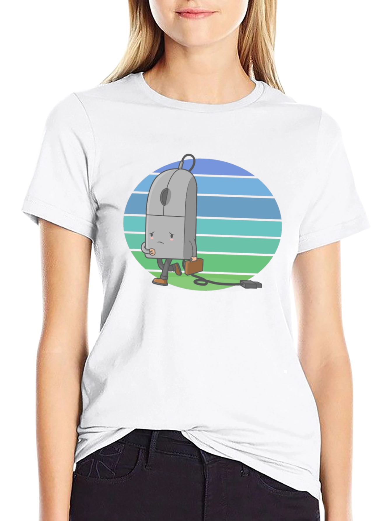 Computer Mouse Cartoon Graphic T-Shirt