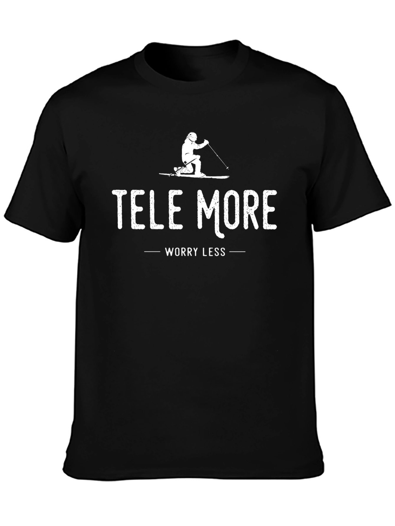 Tele More Worry Less Black T-Shirt