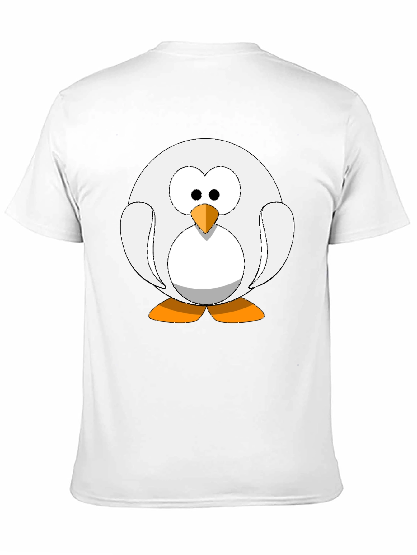 Cartoon Penguin Graphic Tee - Black Cotton Blend Shirt