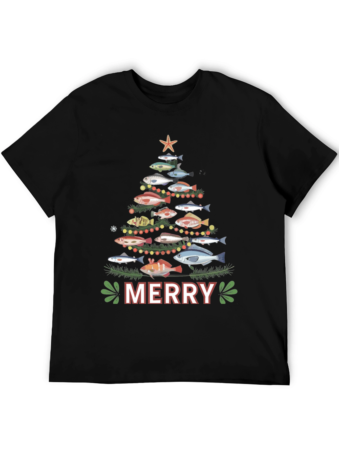 Festive Fishing Christmas Tree T-Shirt