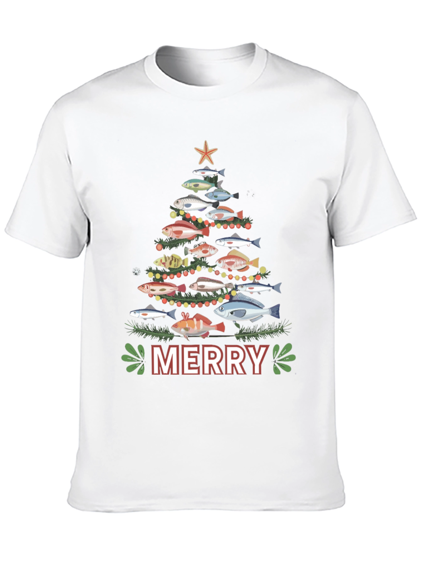 Festive Fishing Christmas Tree T-Shirt
