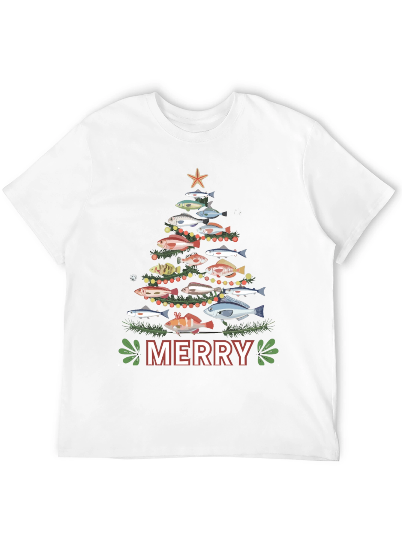 Festive Fishing Christmas Tree T-Shirt