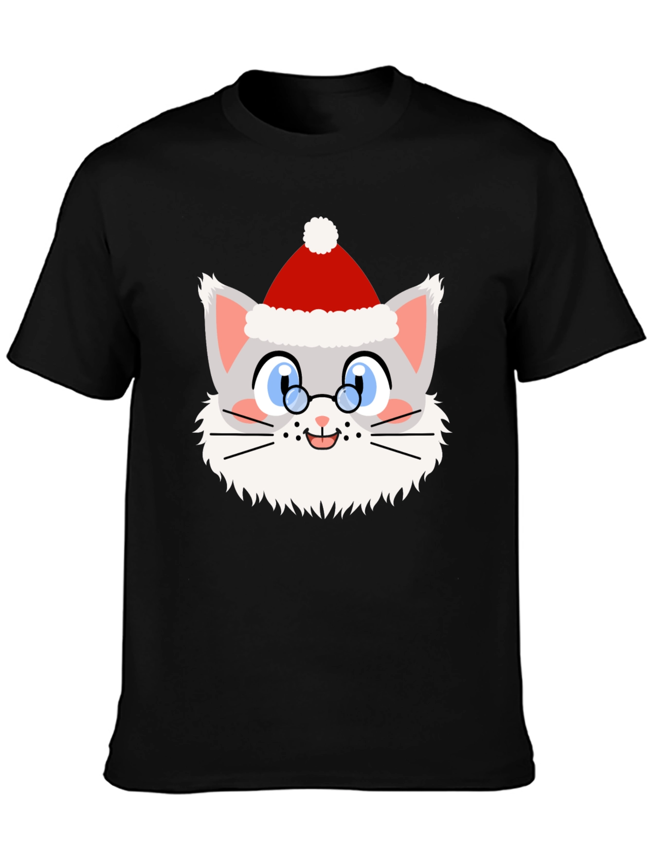 Festive Cat Santa T-Shirt - Holiday Cheer!