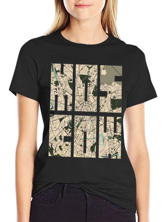 Moscow Map T-Shirt - Stylish Cityscape Design