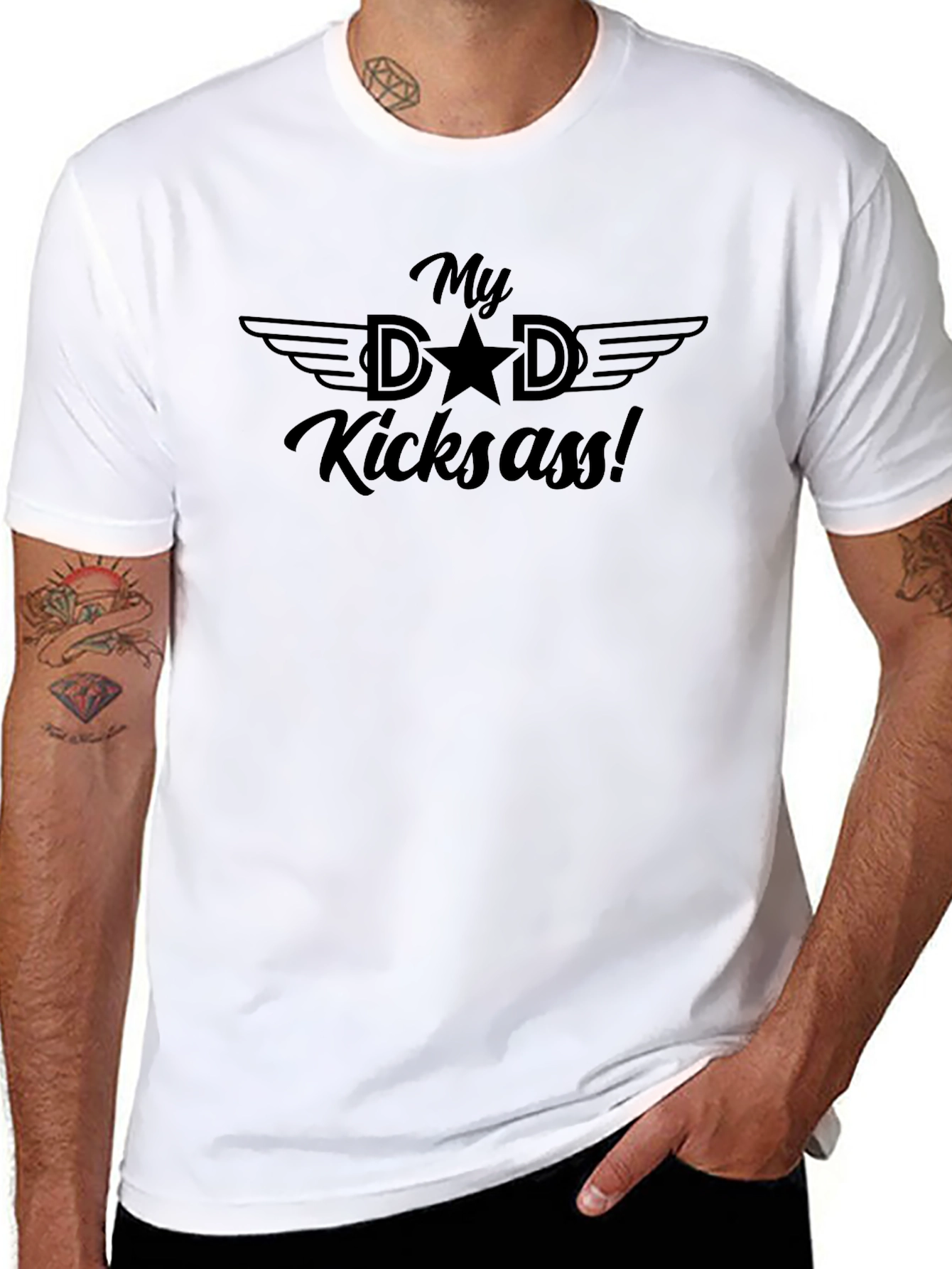 My Dad Kicks Ass! Black T-Shirt