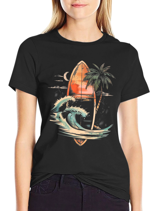 Surfboard Wave Graphic T-Shirt