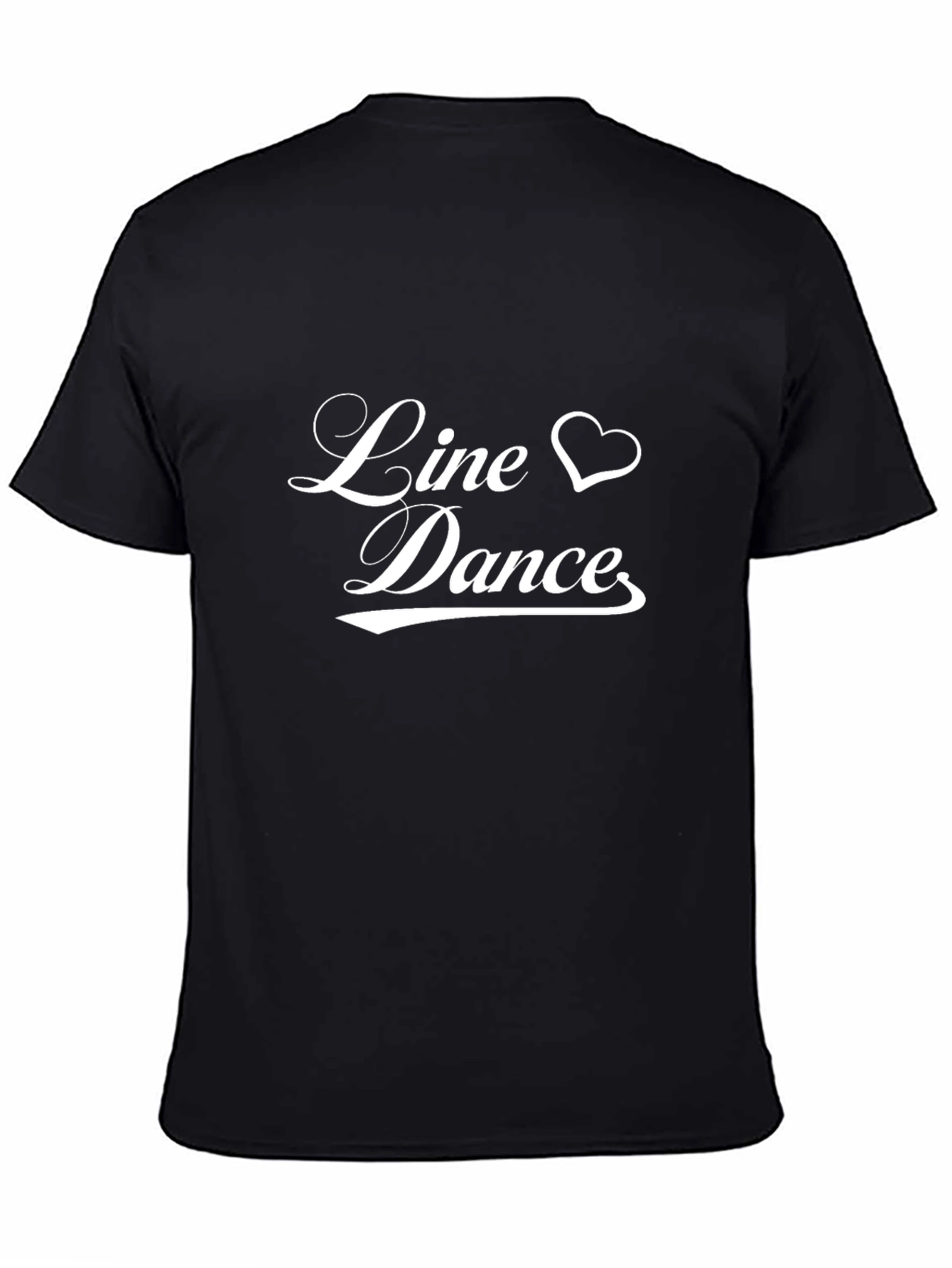 Line Dance Heart Graphic Black T-Shirt