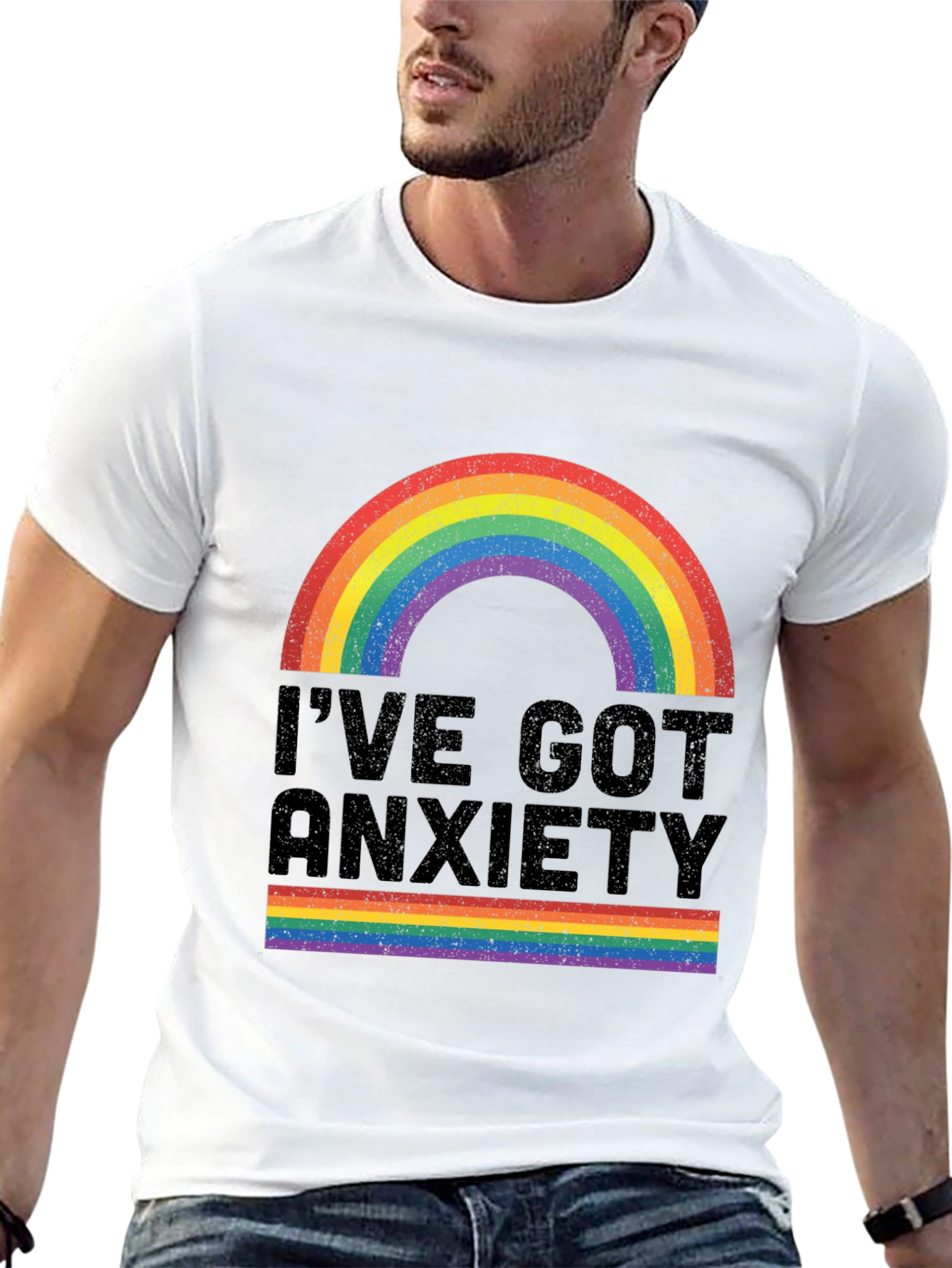 Anxiety Rainbow Graphic Tee