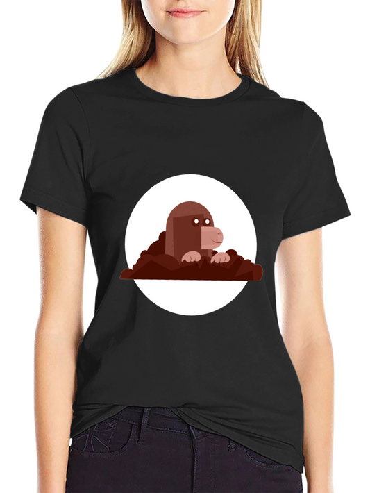 Mole Graphic Print Black Tee