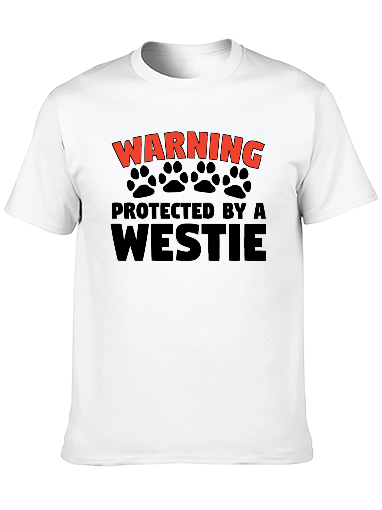 Warning Protected by Westie Mens Black T-Shirt