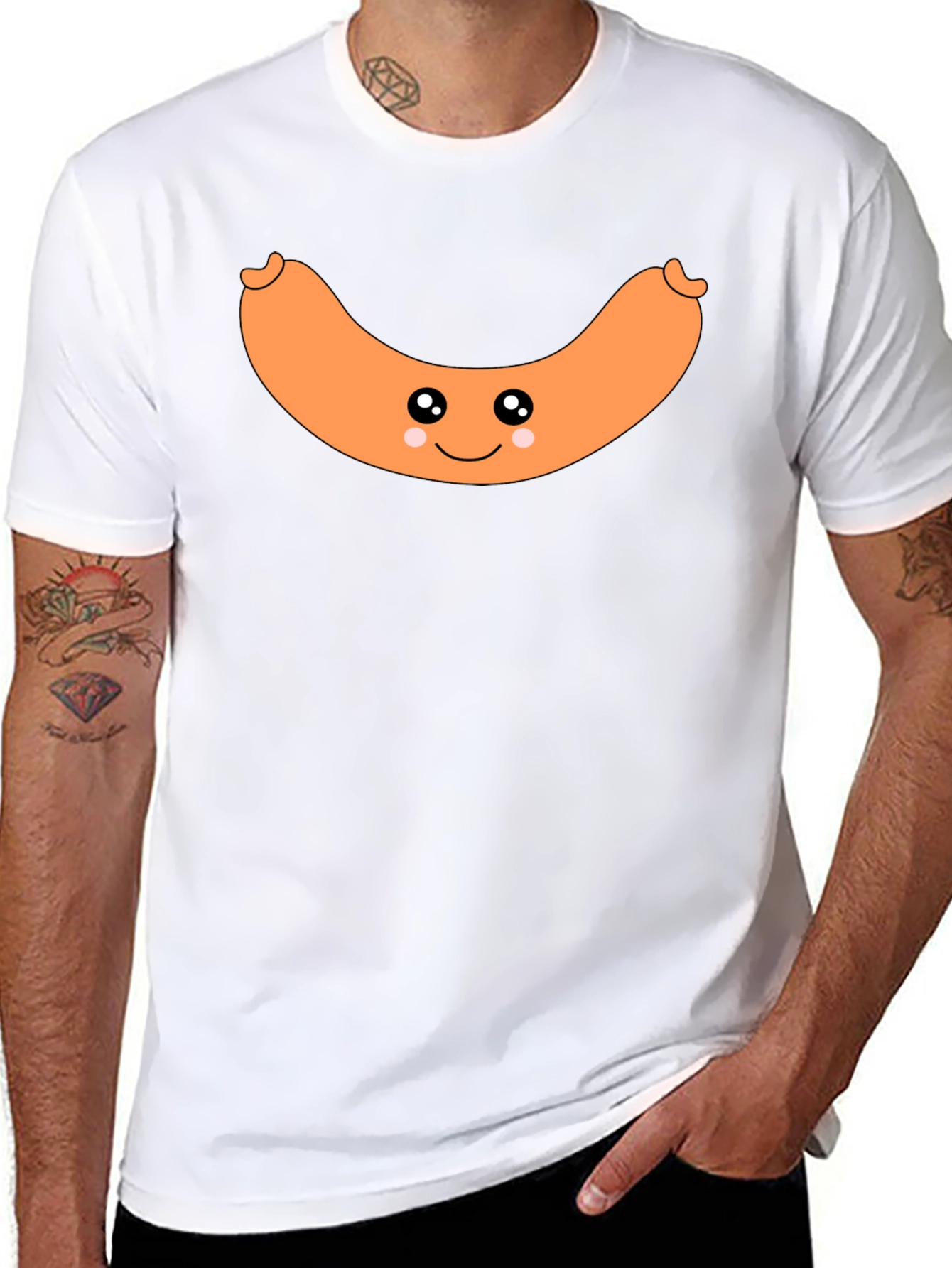 Kawaii Sausage T-Shirt - Funny Foodie Tee