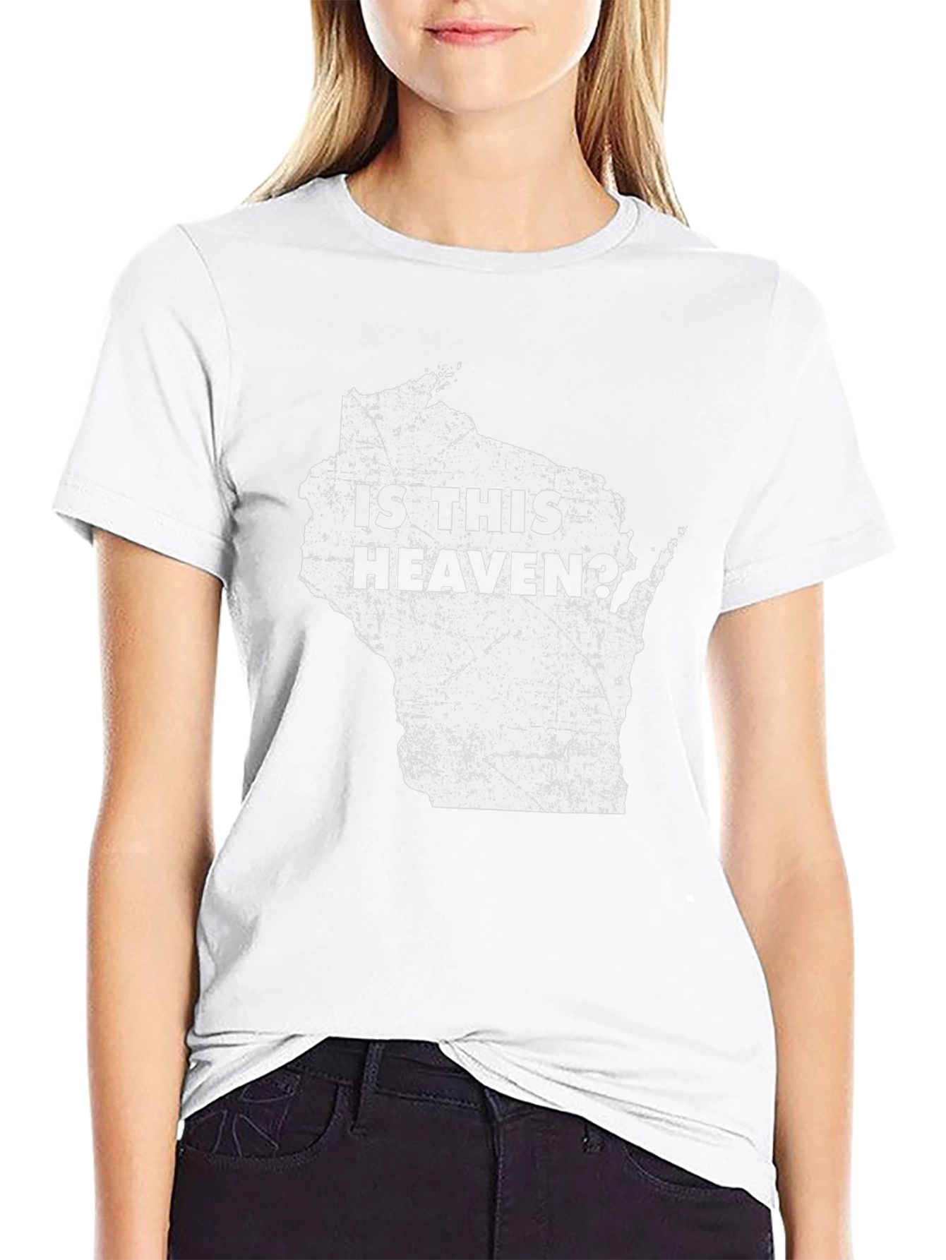 Is This Heaven? Wisconsin State Graphic T-Shirt - Black