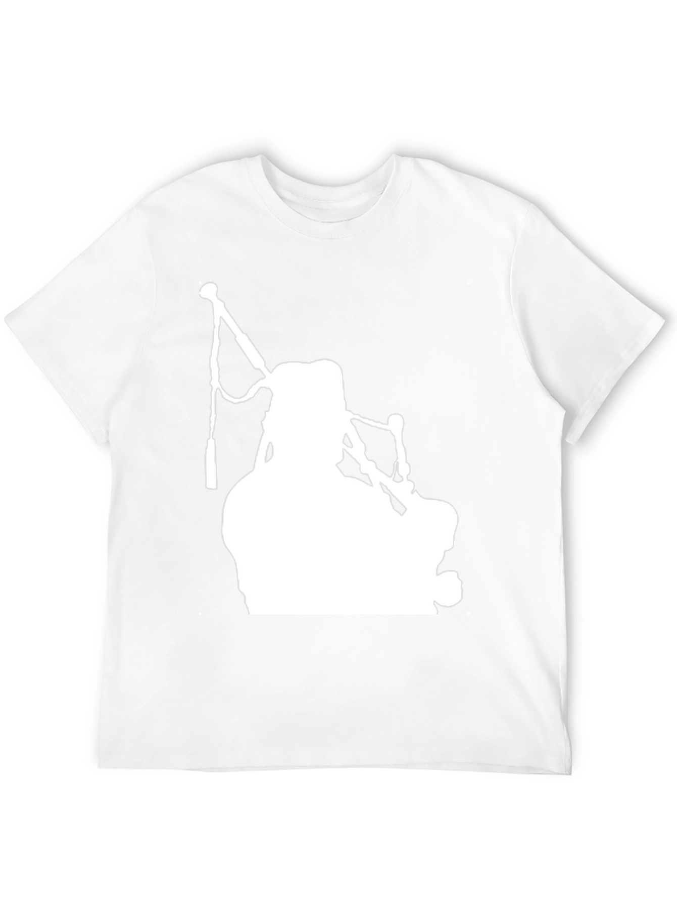 Bagpiper Silhouette Graphic Tee - Black Cotton T-Shirt