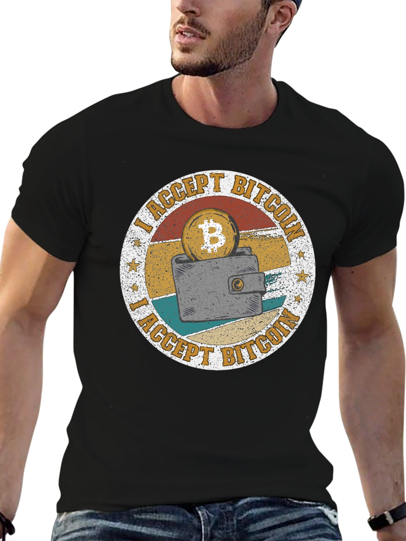 I Accept Bitcoin Graphic Tee - Crypto Enthusiast Shirt