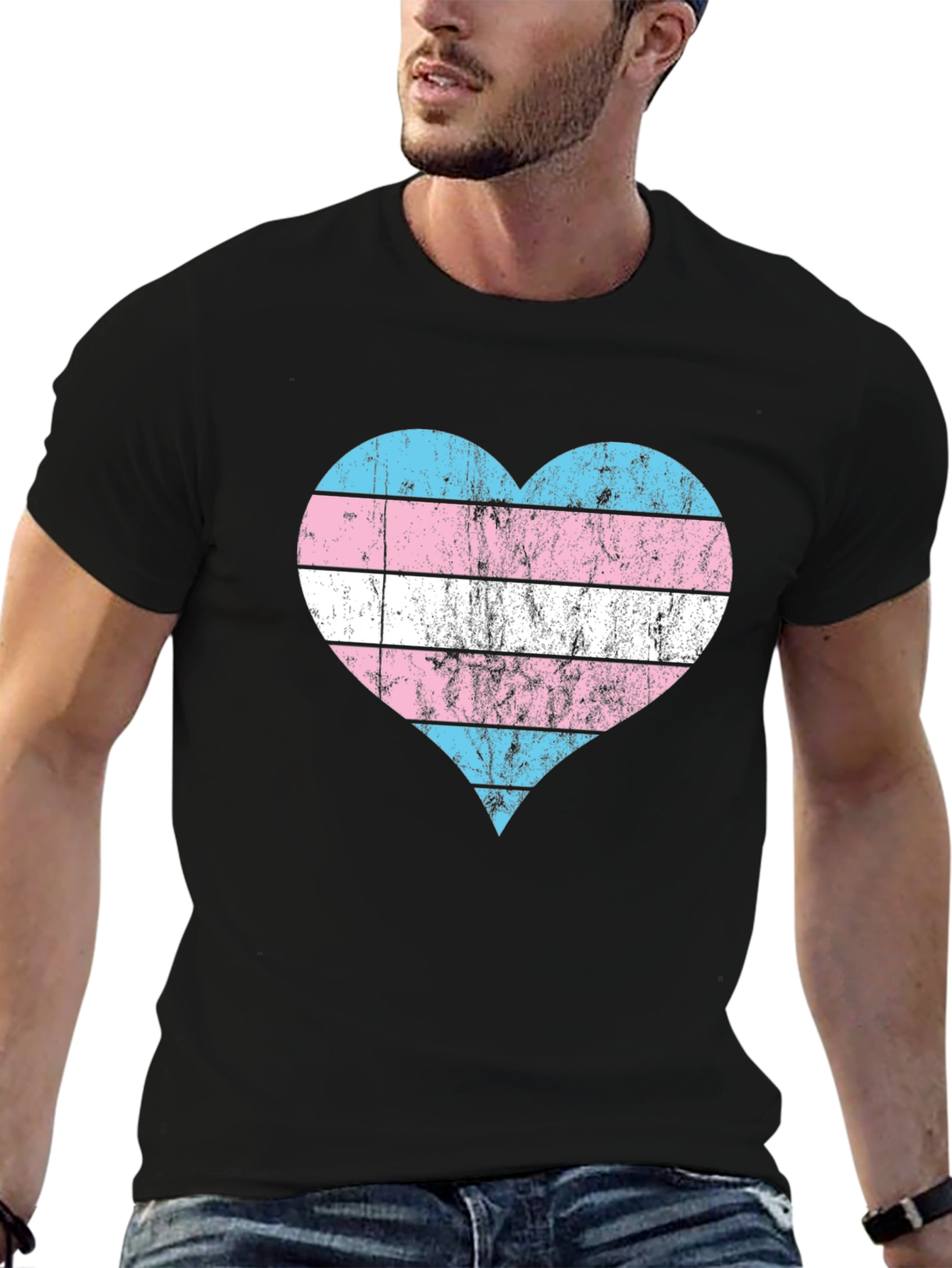 Transgender Pride Flag Heart T-Shirt
