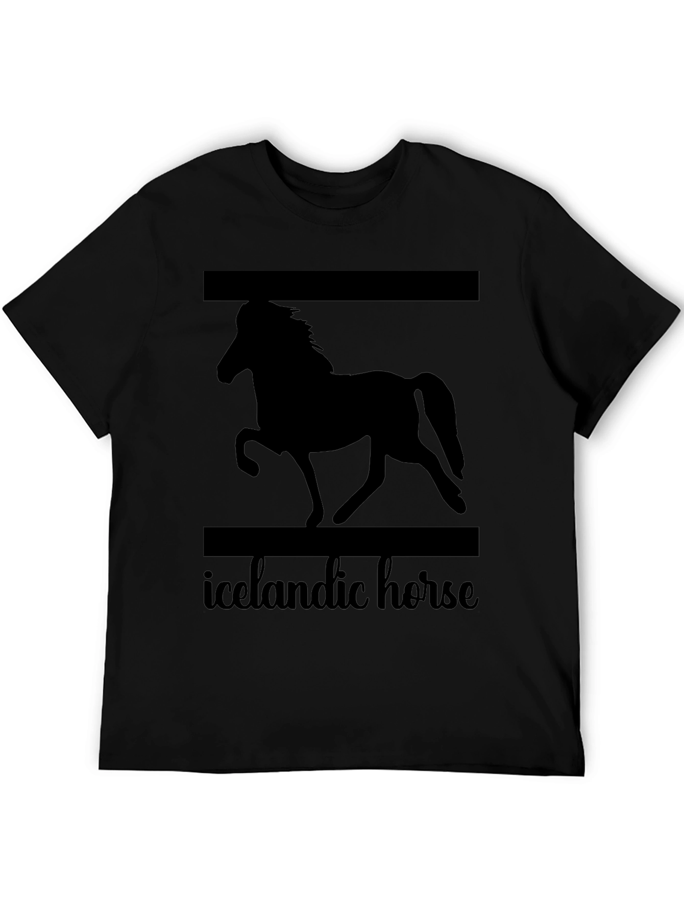 Icelandic Horse Graphic T-Shirt Unisex Black