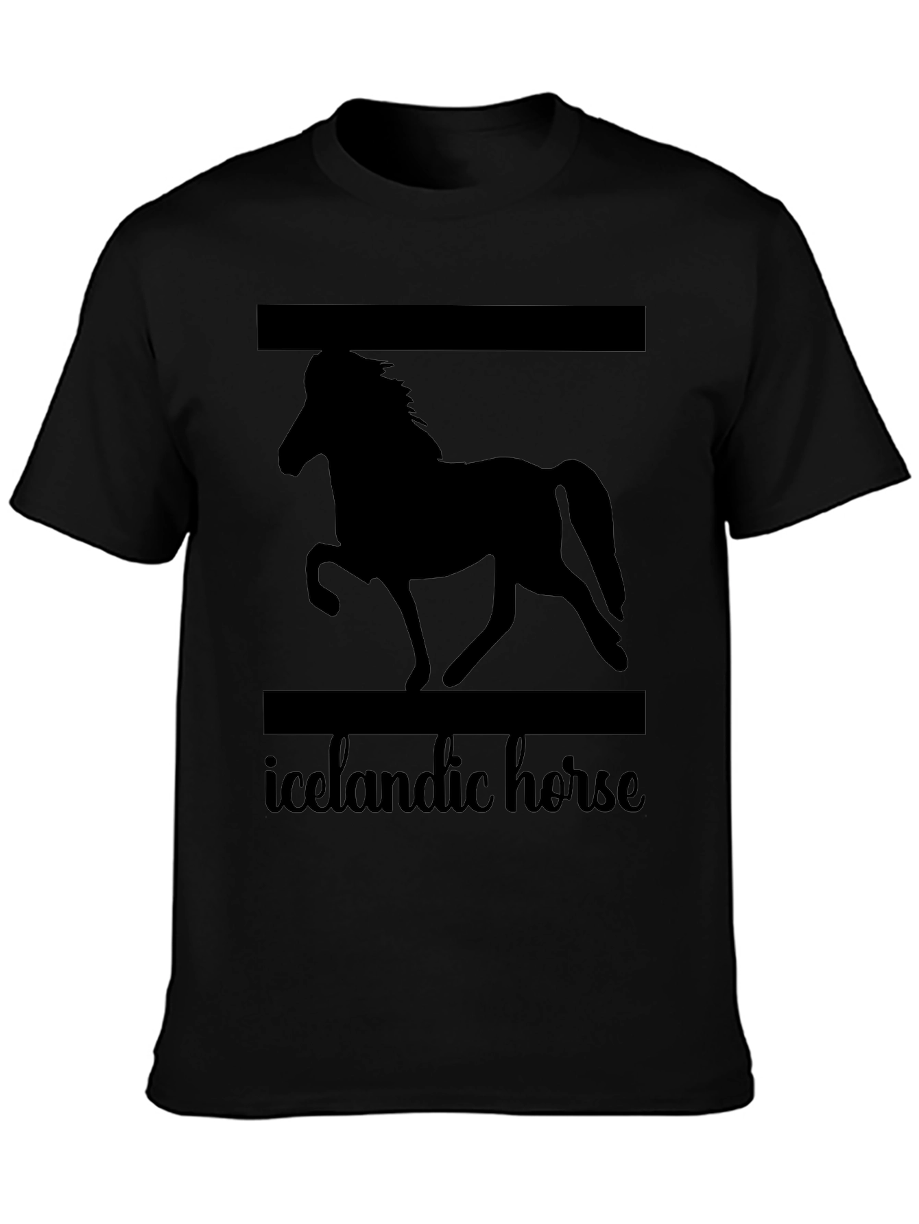 Icelandic Horse Graphic T-Shirt Unisex Black