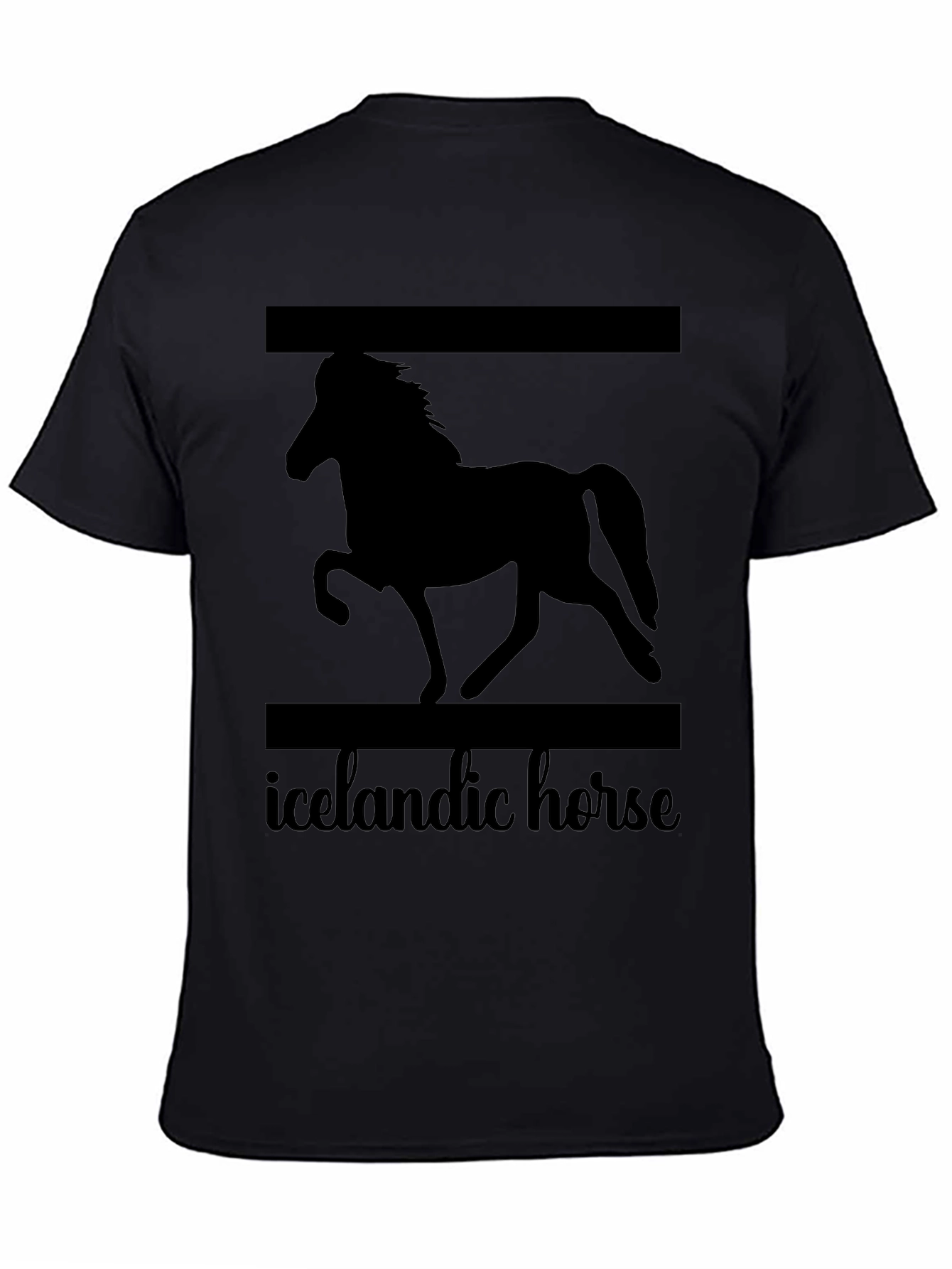 Icelandic Horse Graphic T-Shirt Unisex Black