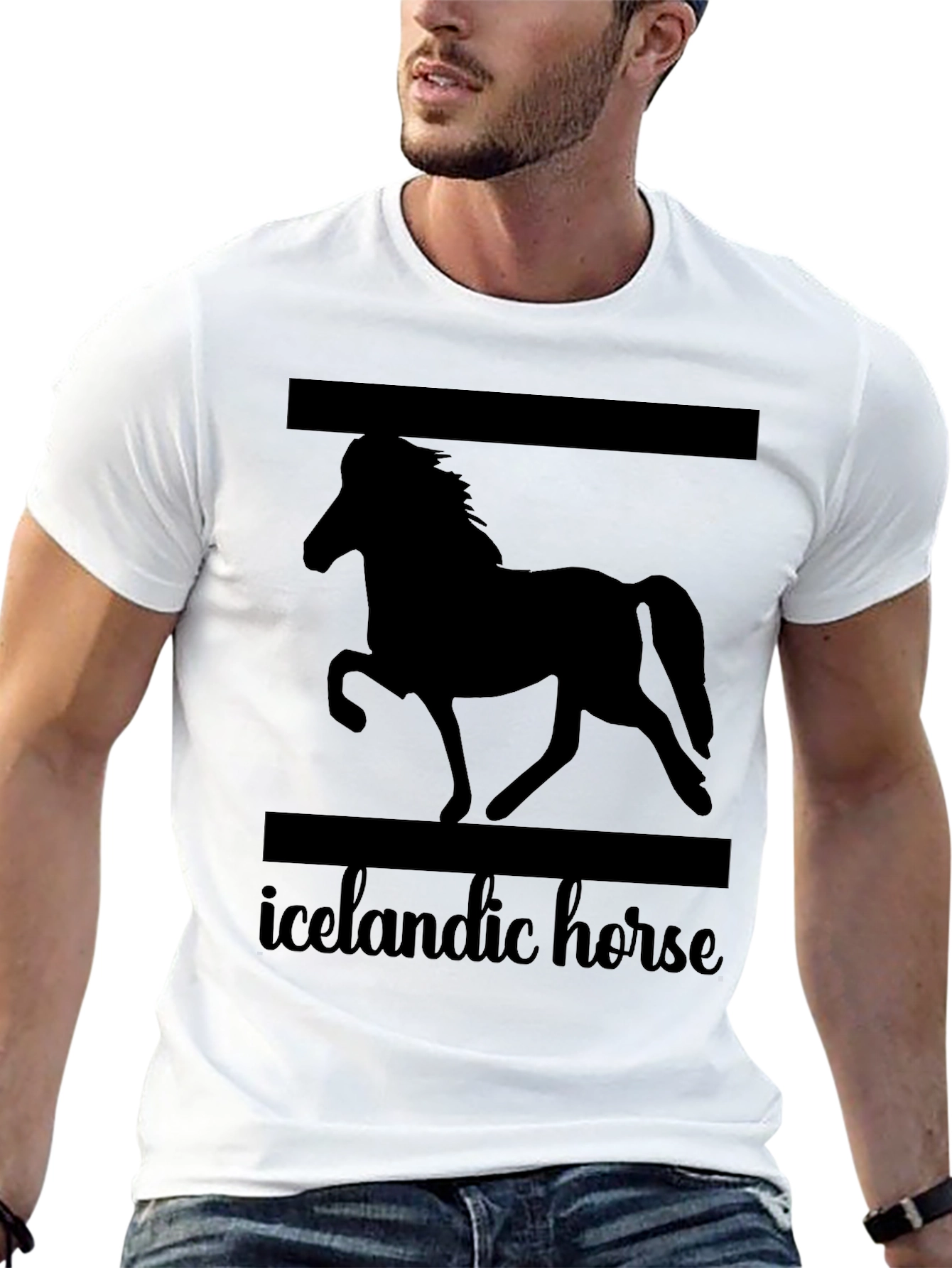 Icelandic Horse Graphic T-Shirt Unisex Black