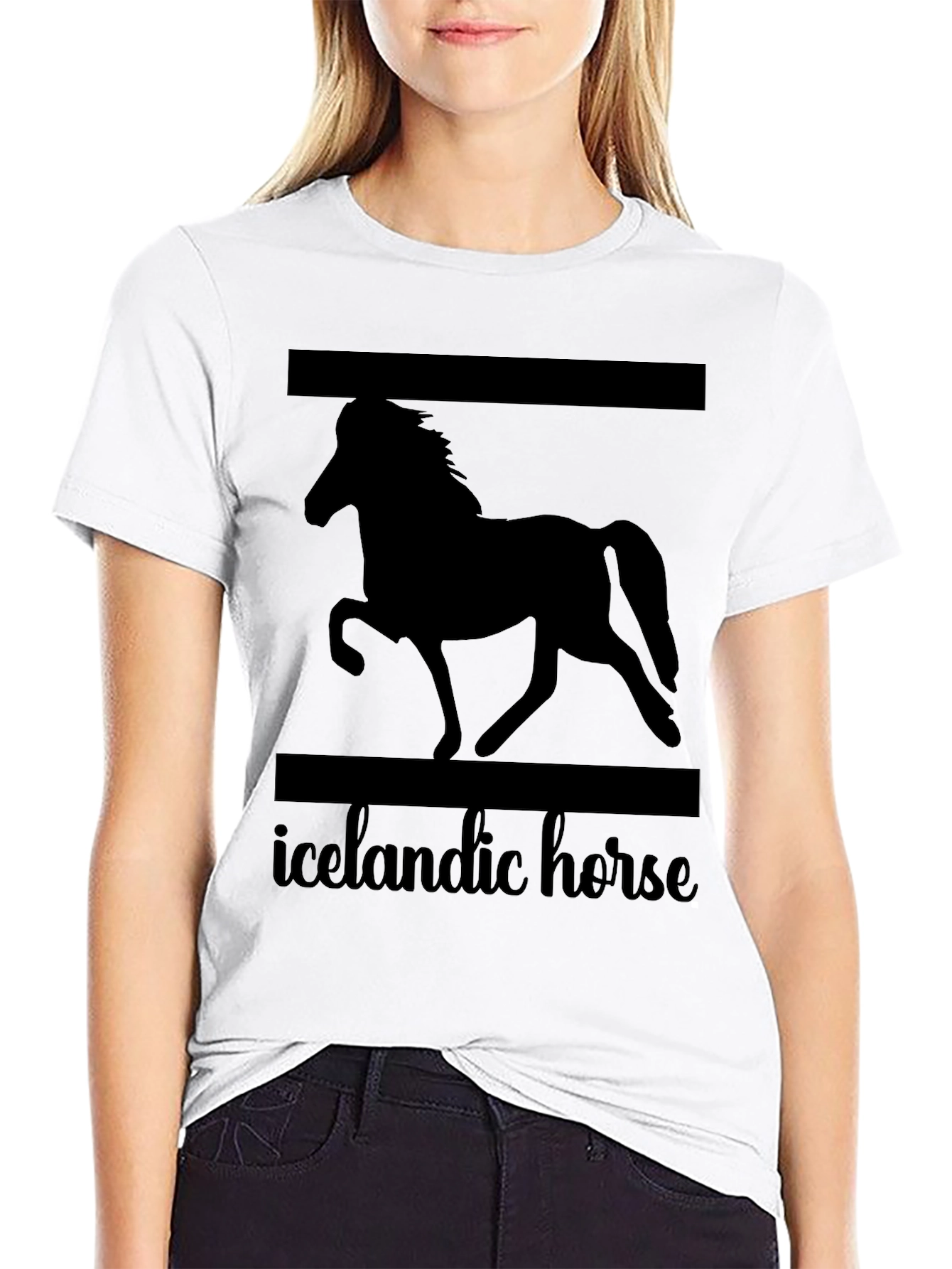 Icelandic Horse Graphic T-Shirt Unisex Black