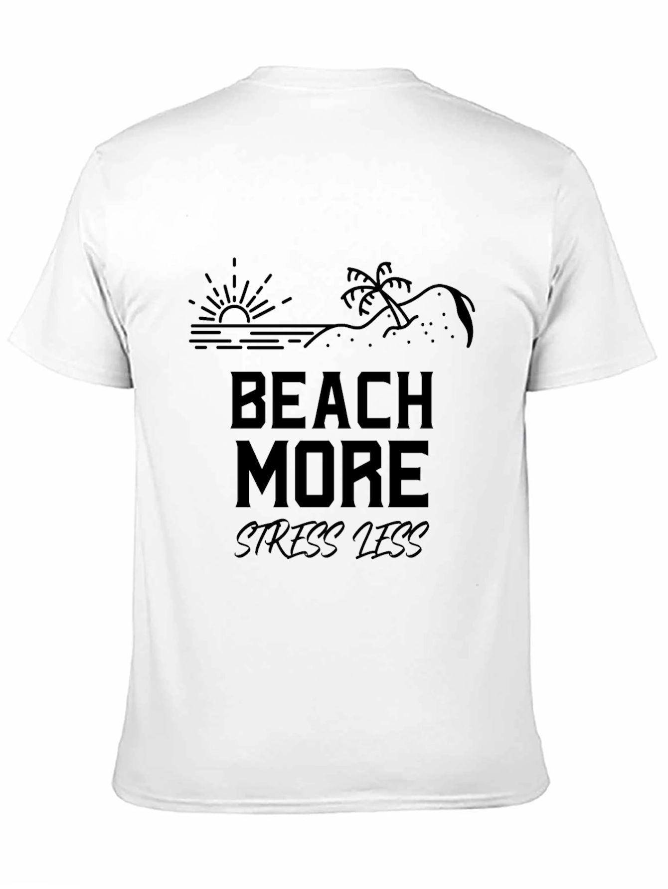 Beach More Stress Less T-Shirt Summer Vacation Tee