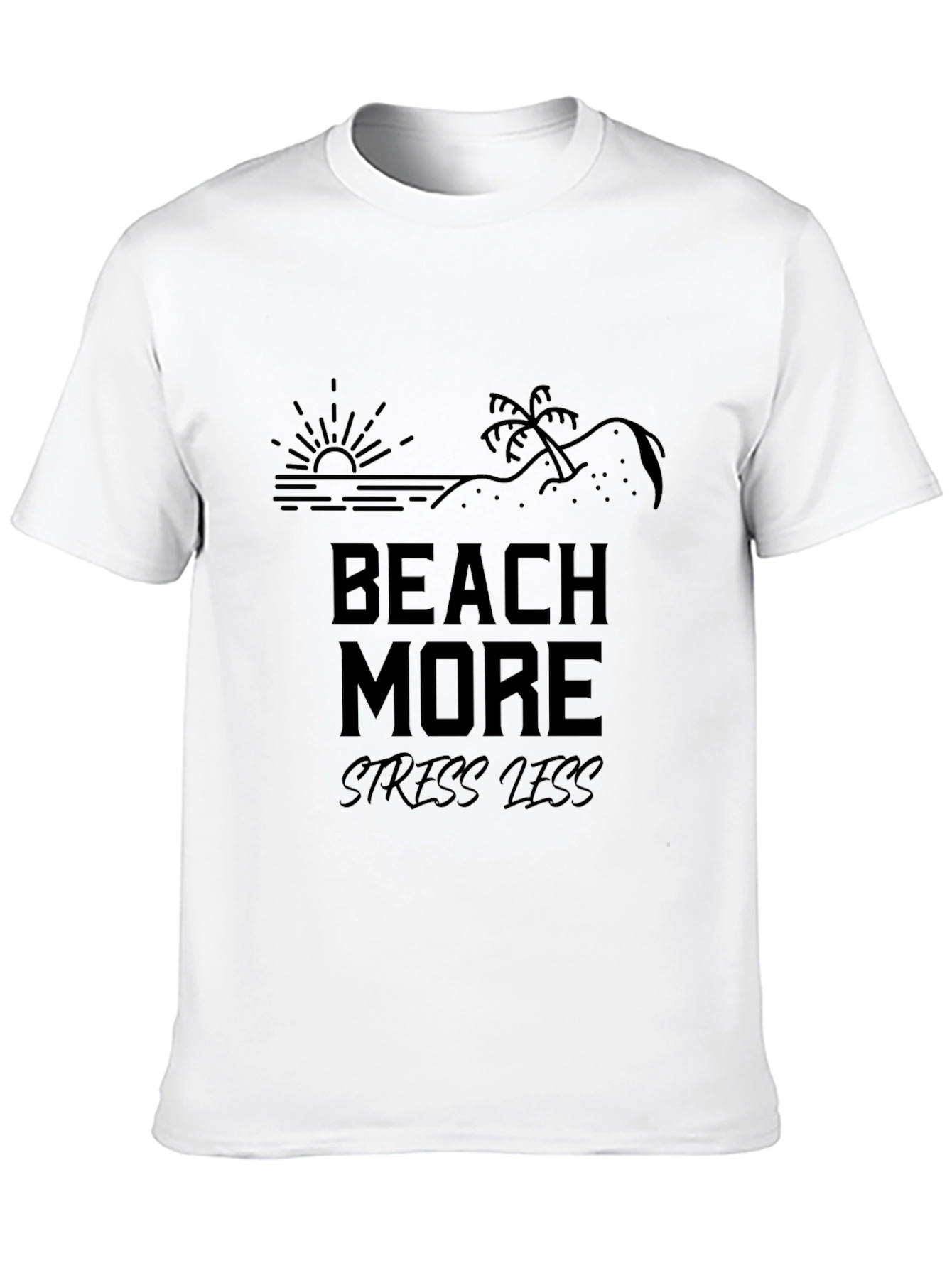 Beach More Stress Less T-Shirt Summer Vacation Tee