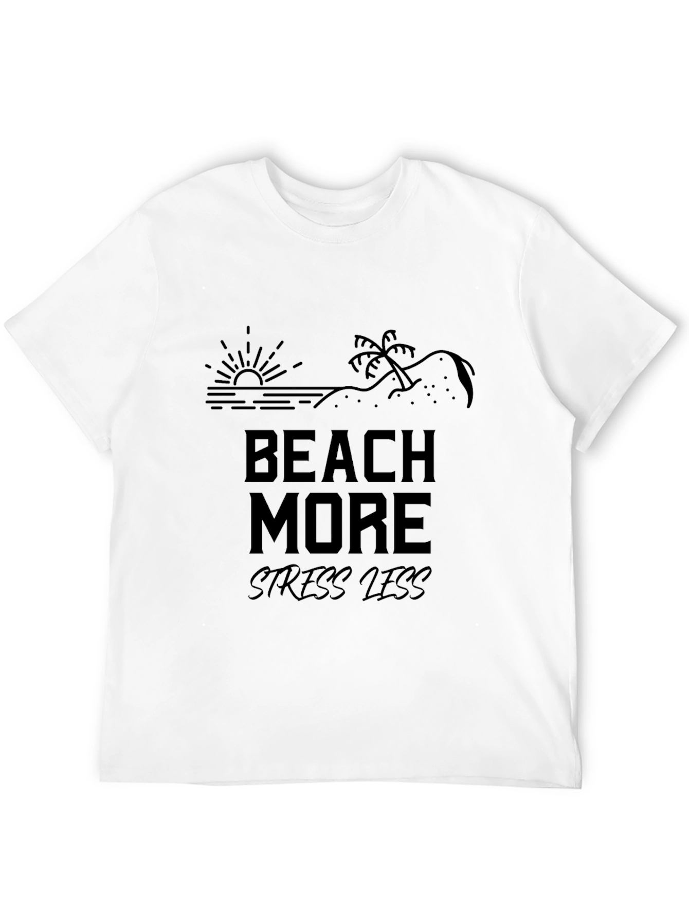 Beach More Stress Less T-Shirt Summer Vacation Tee