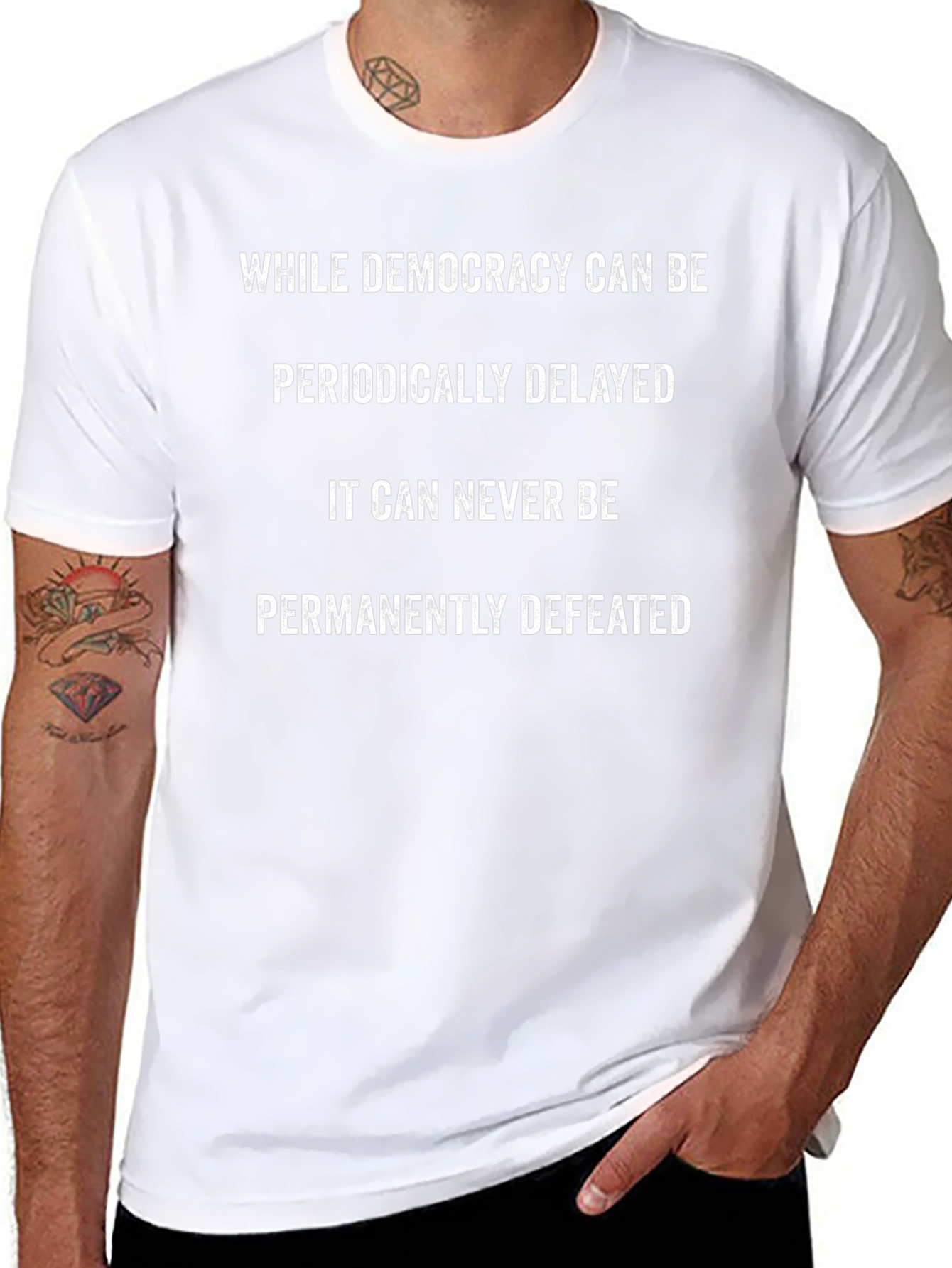 Democracy T-Shirt: Periodically Delayed Never Defeated
