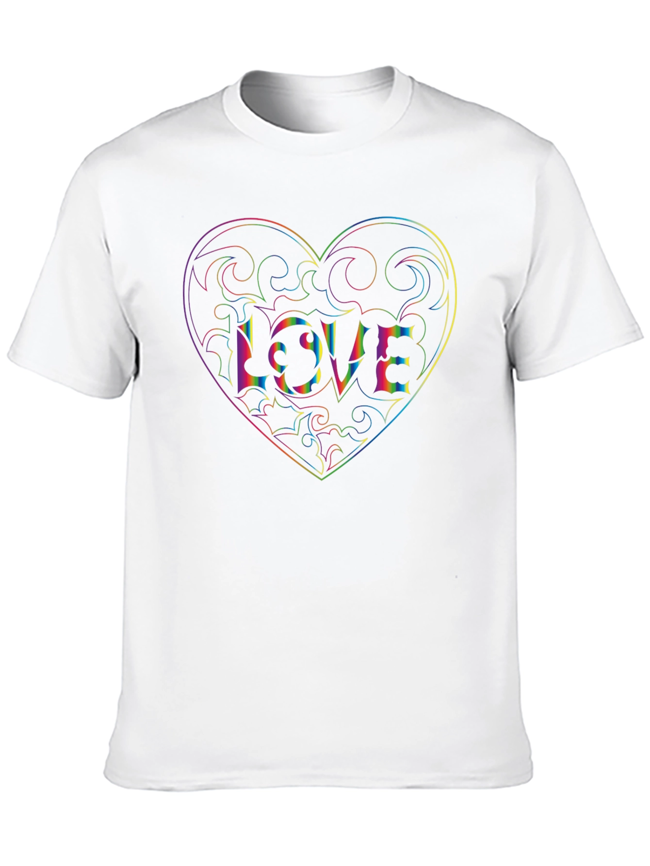 Rainbow Heart LOVE Graphic Tee - Unisex