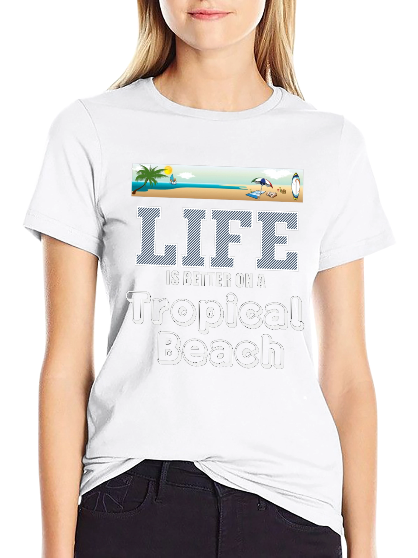 Tropical Beach Life Graphic Tee