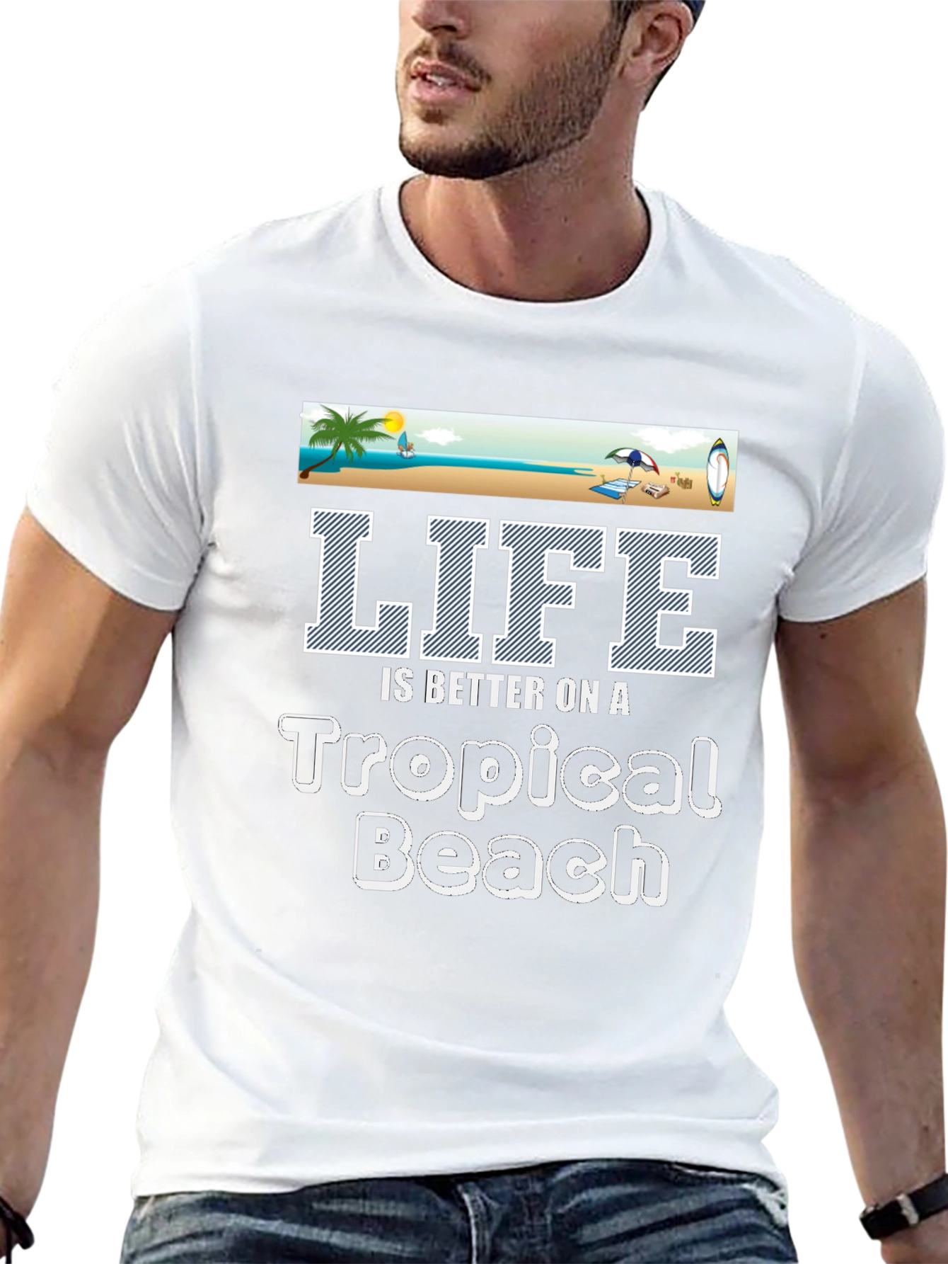 Tropical Beach Life Graphic Tee