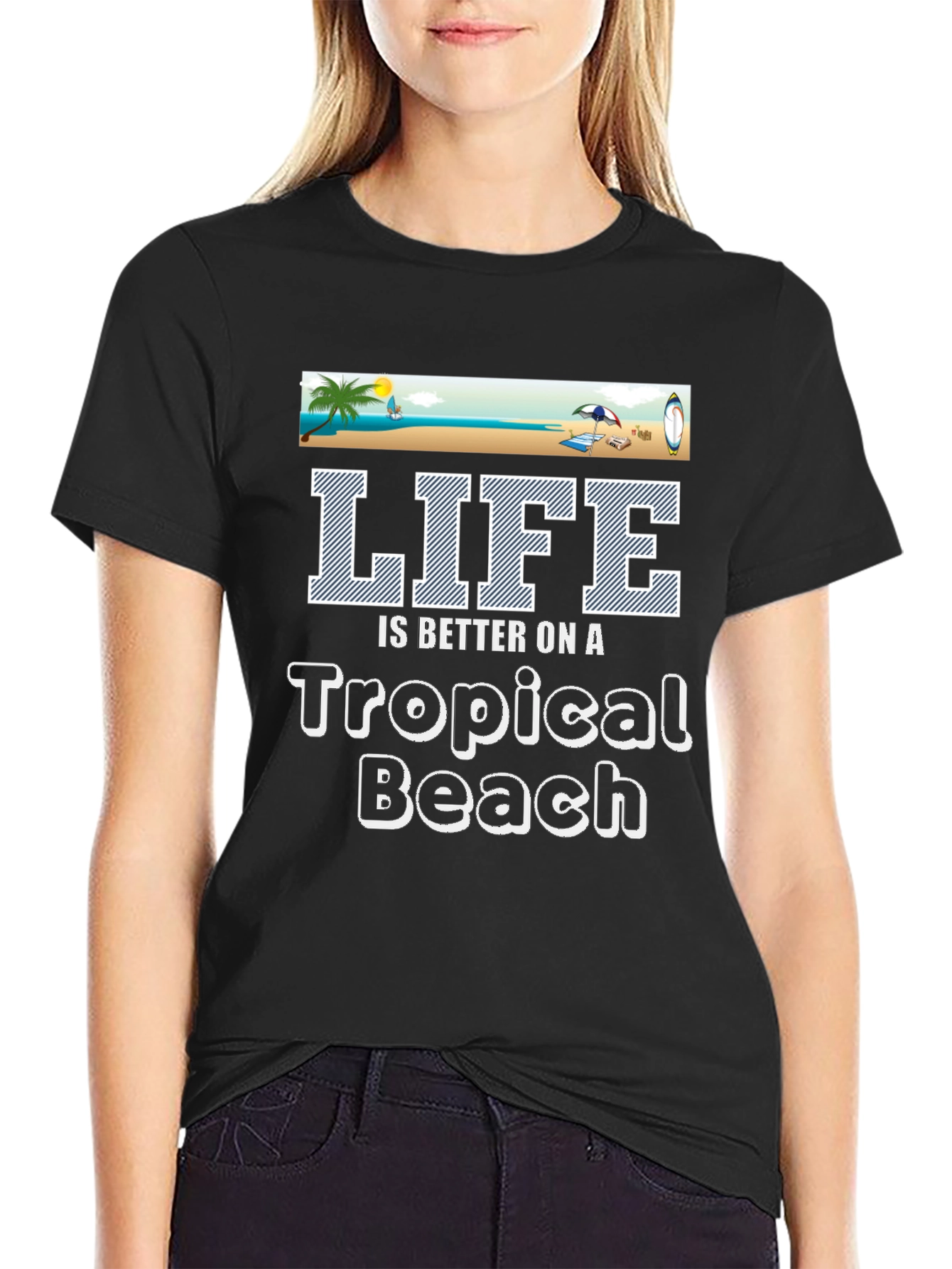 Tropical Beach Life Graphic Tee