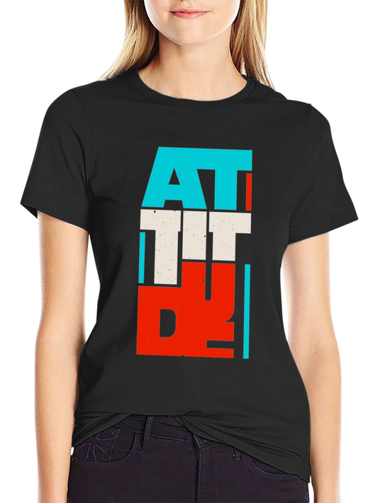 Attitude Graphic Print Black T-Shirt