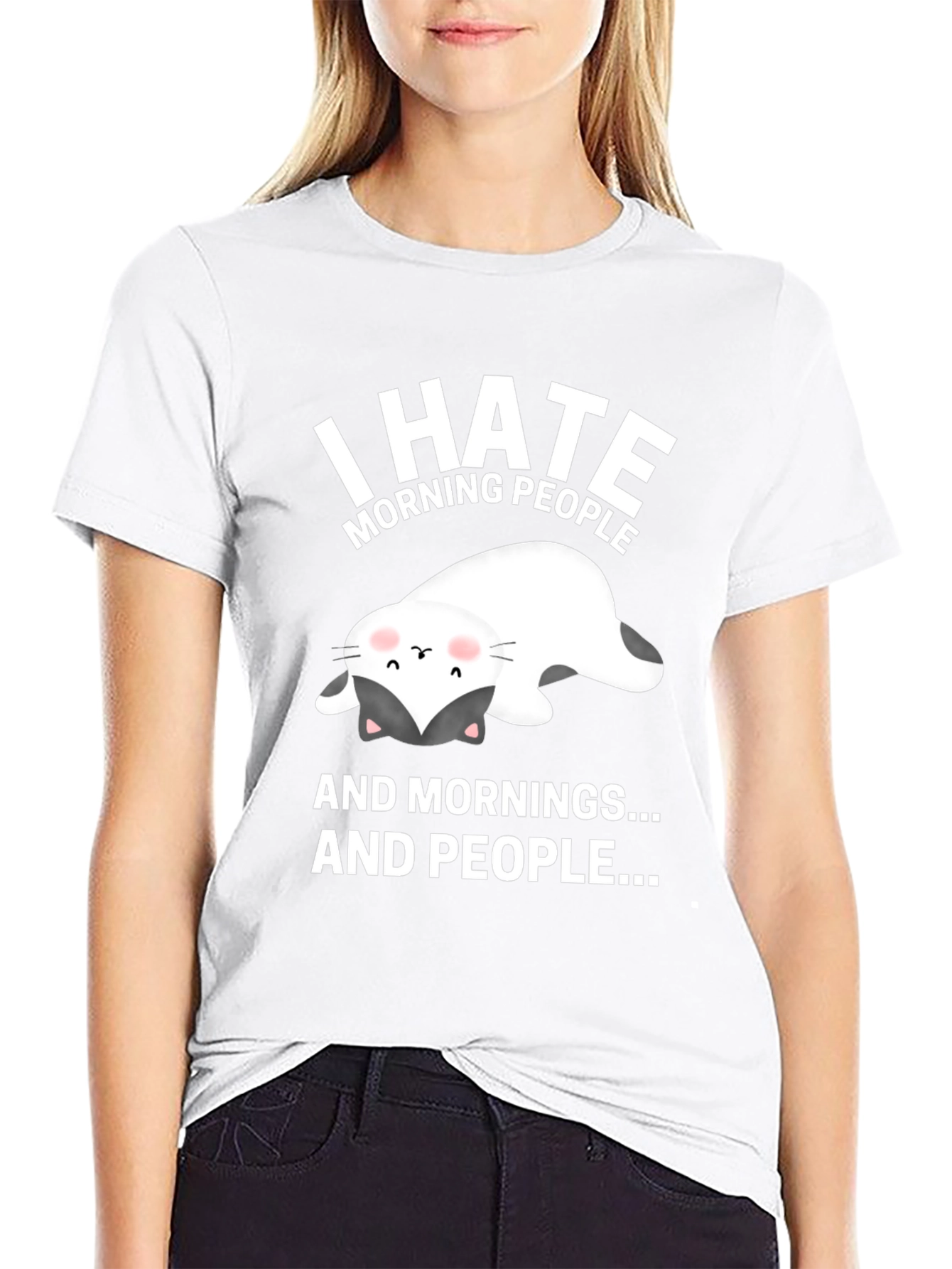 I Hate Morning People Cat T-Shirt