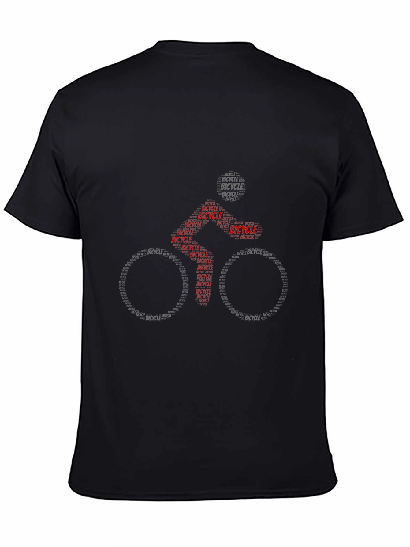 Bicycle Word Art Black T-Shirt