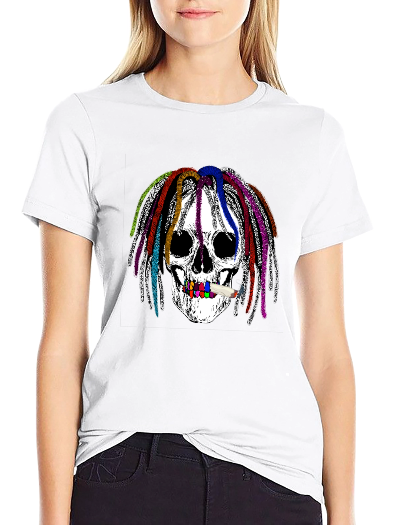 Skull Dreadlocks Graphic T-Shirt