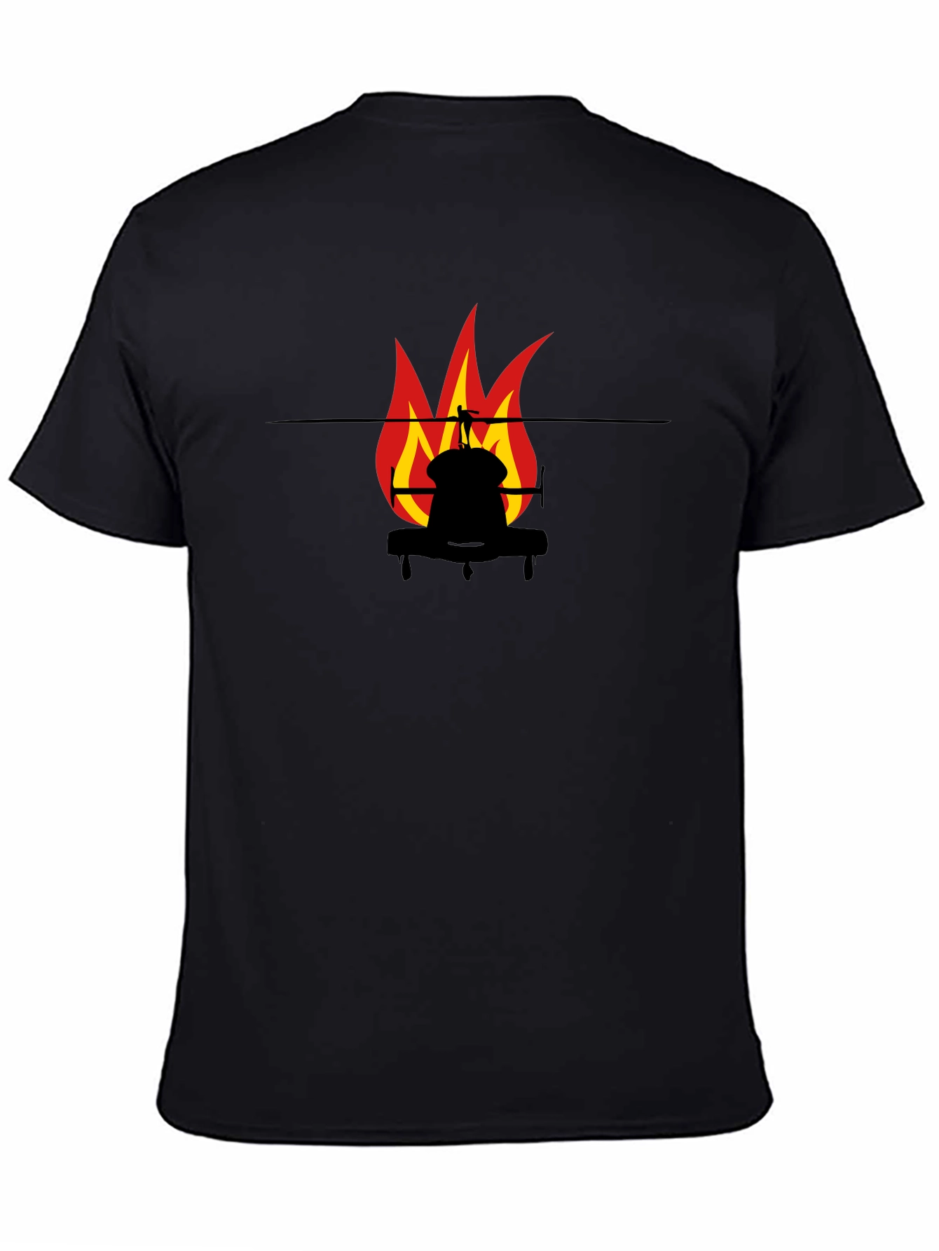 Fiery Helicopter Black T-Shirt