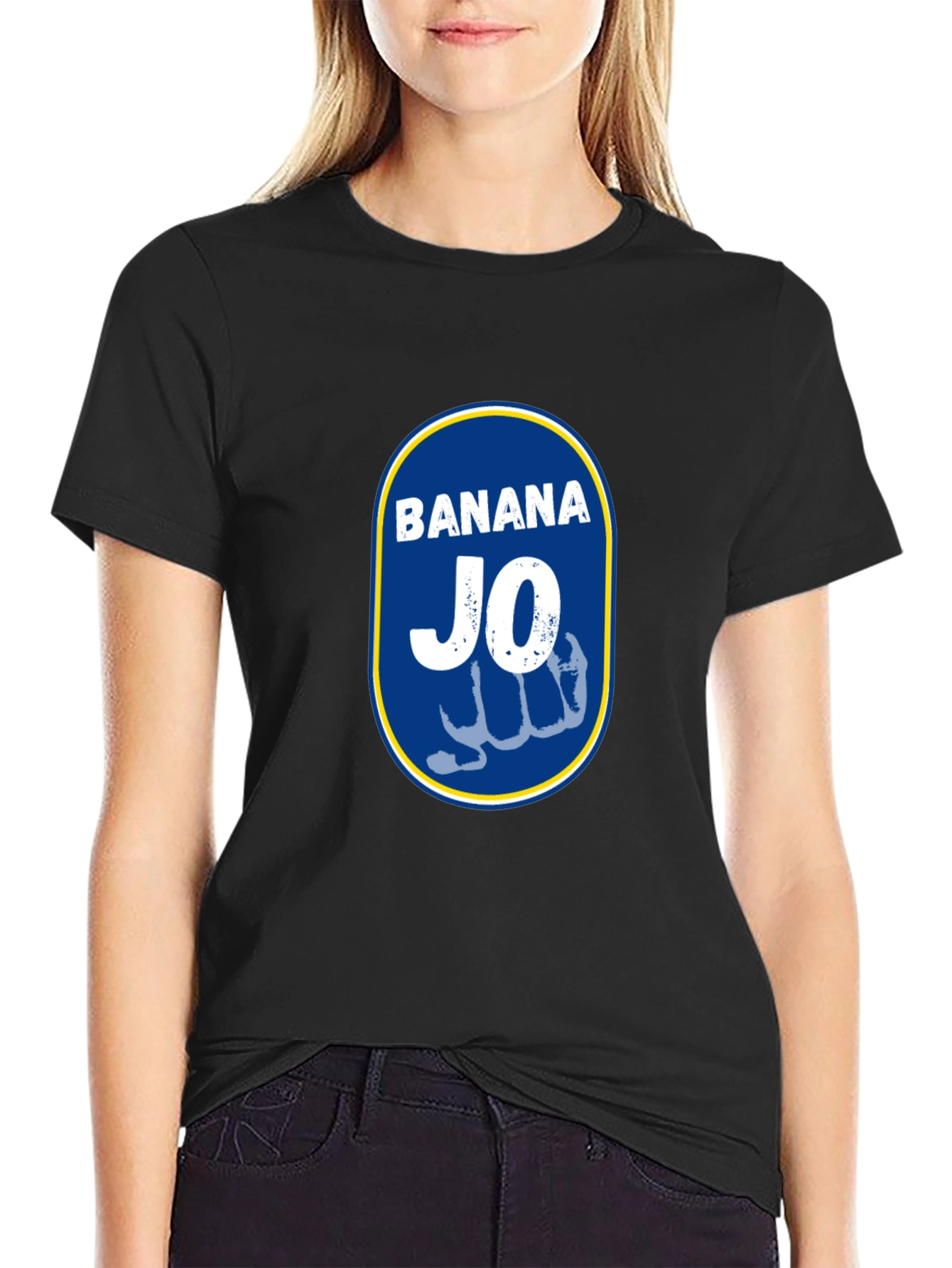 Banana Jo Graphic Tee - Black Cotton T-Shirt