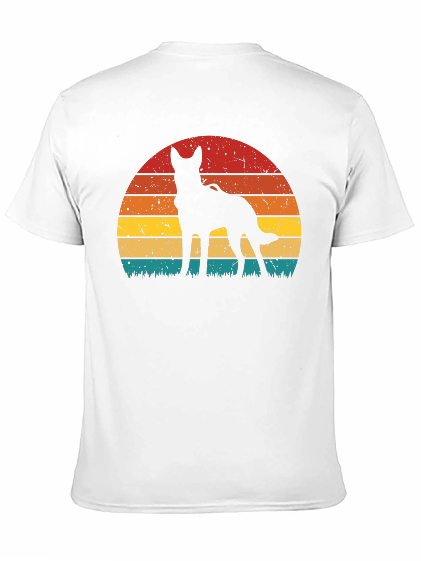 Dog Silhouette Sunset T-Shirt - Retro Style