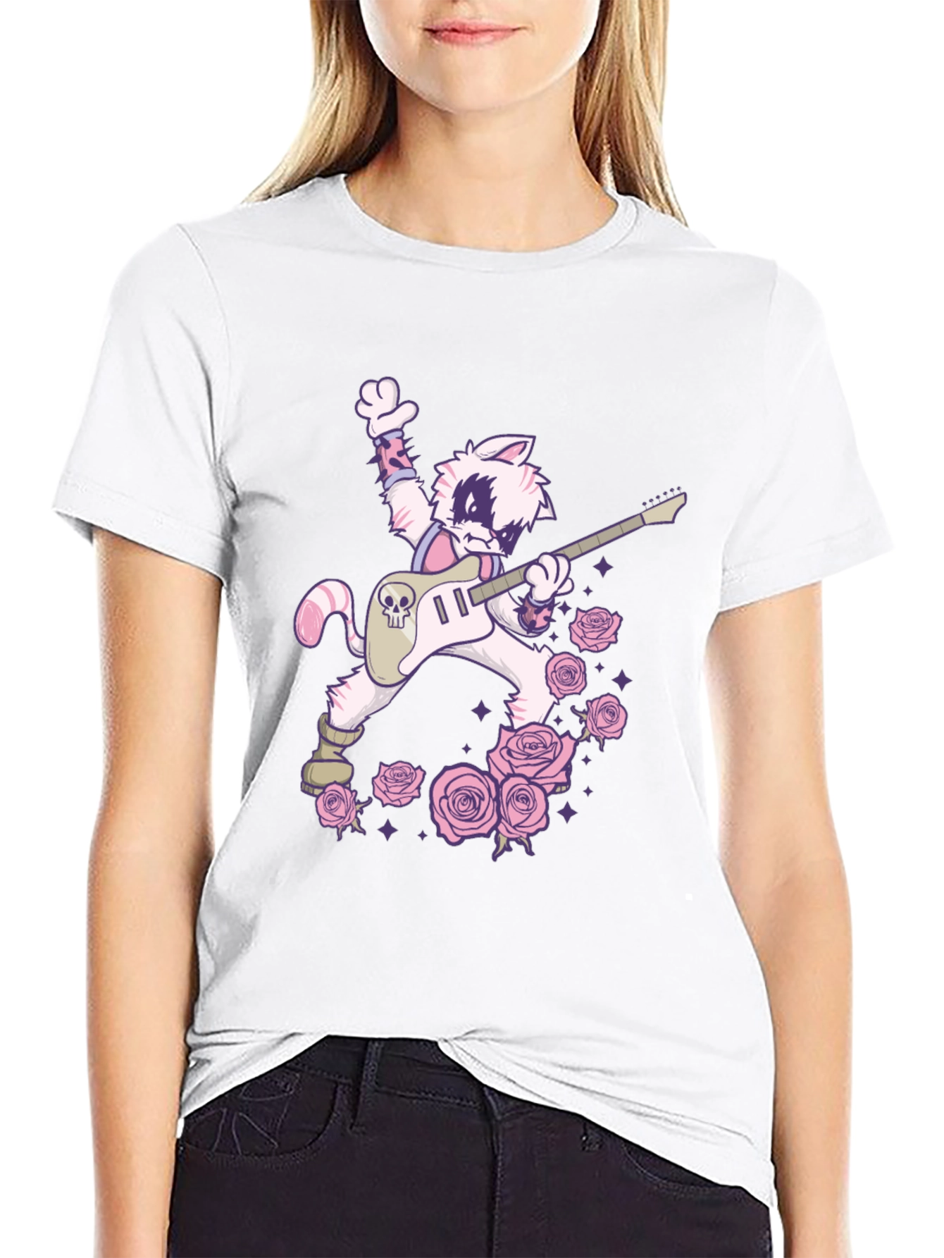 Rockstar Cat T-Shirt - Cool Graphic Tee